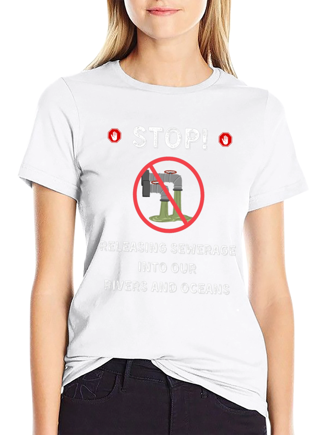 Stop Polluting T-Shirt - Environmental Awareness Tee