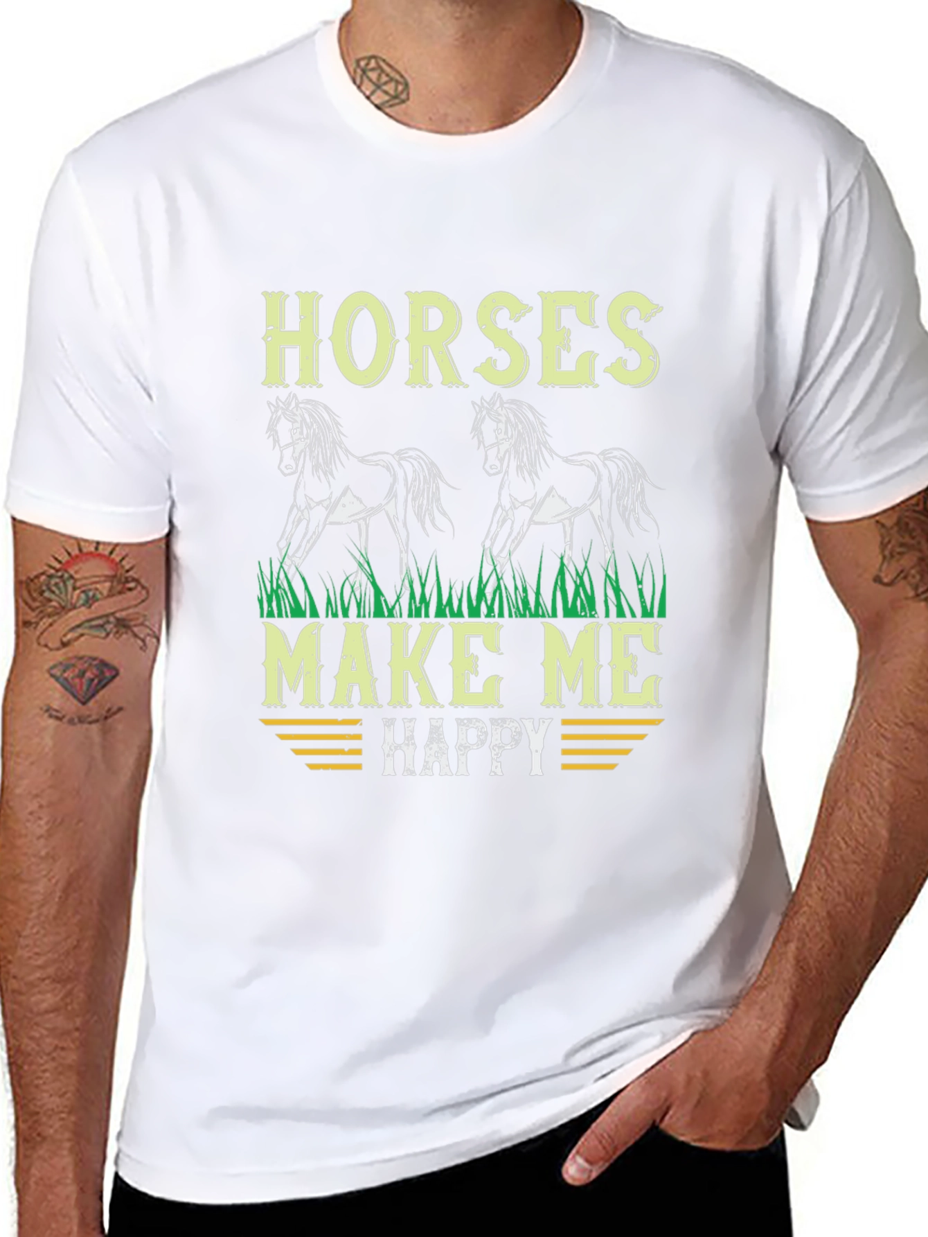 Horses Make Me Happy Graphic T-Shirt