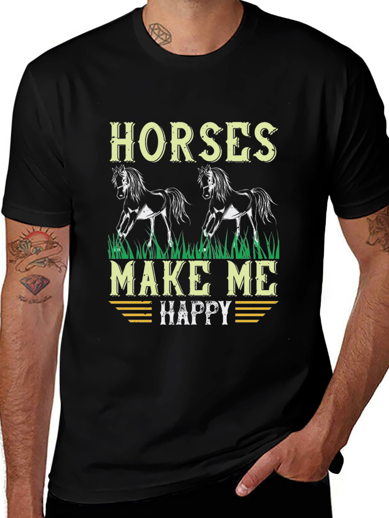 Horses Make Me Happy Graphic T-Shirt