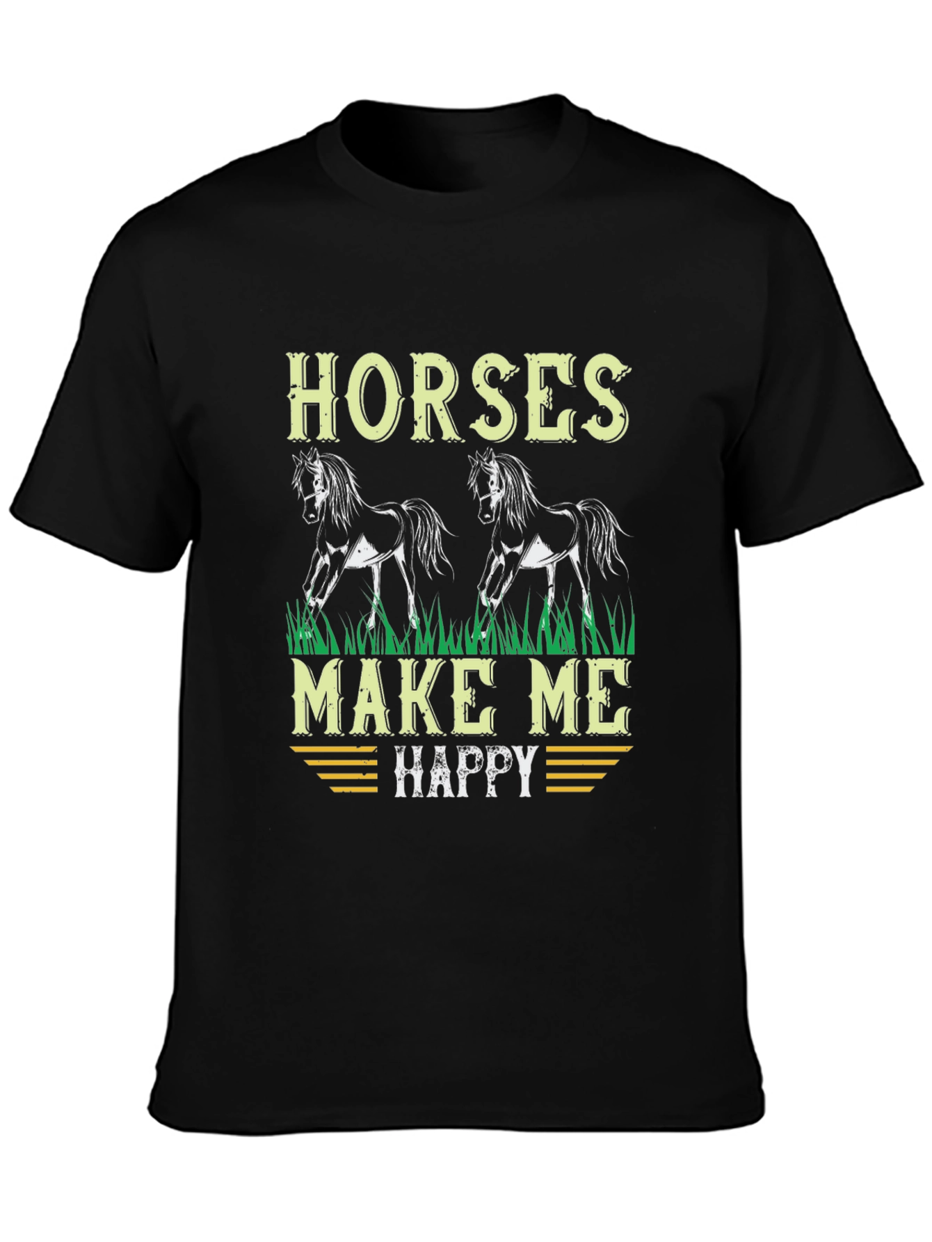Horses Make Me Happy Graphic T-Shirt