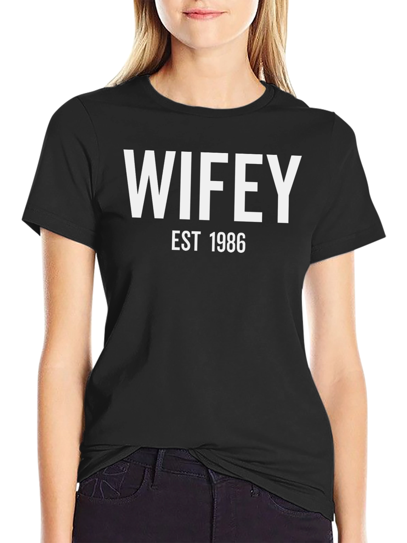 Wifey Est. 1986 Black T-Shirt