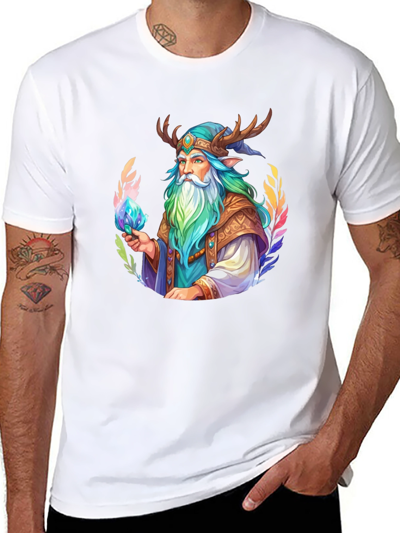 Wizard Graphic Tee - Mystic Design Black T-Shirt