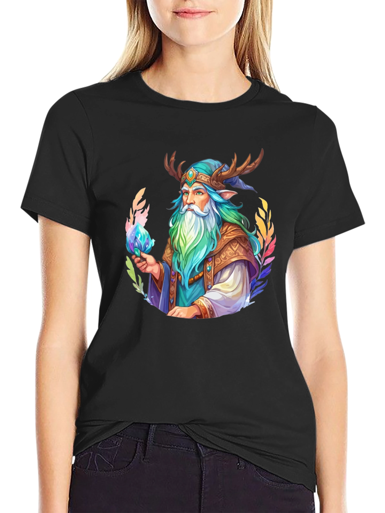 Wizard Graphic Tee - Mystic Design Black T-Shirt