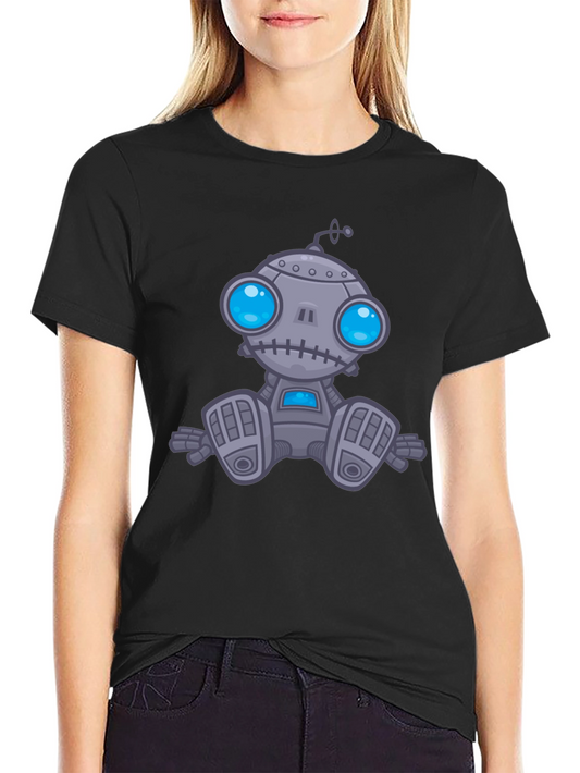 Robot Graphic Tee - Cute Cartoon Style