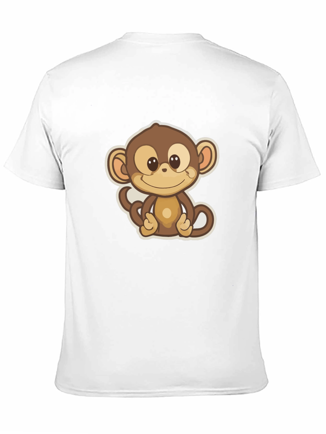 Cute Monkey Graphic Tee - Soft Cotton Blend T-Shirt