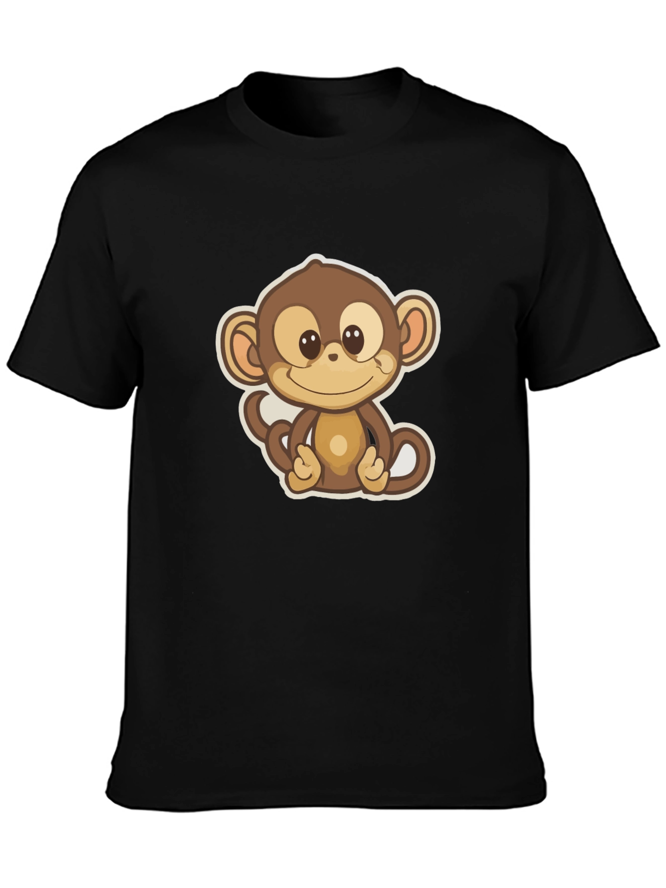 Cute Monkey Graphic Tee - Soft Cotton Blend T-Shirt