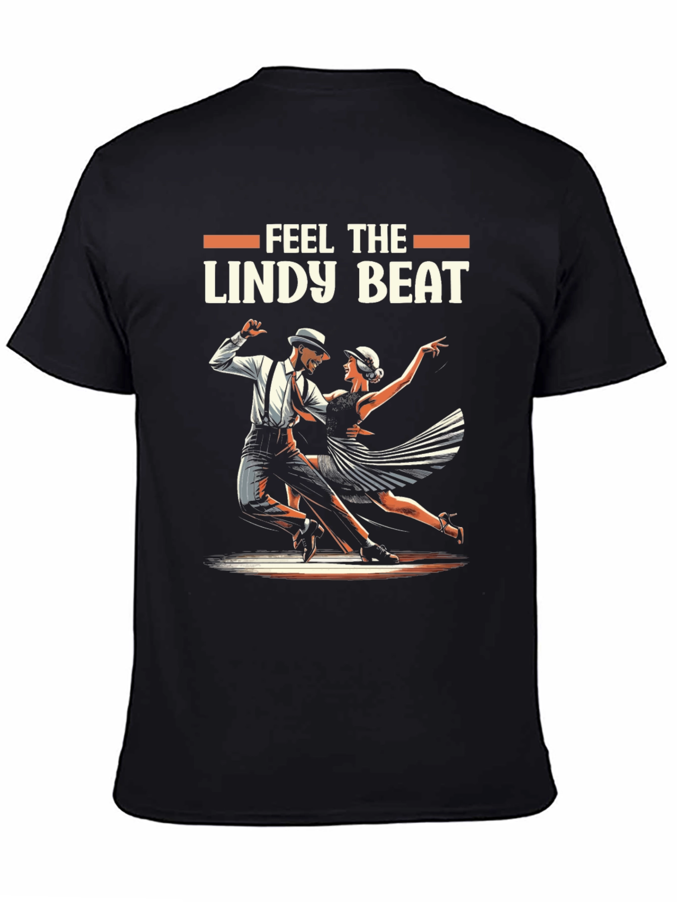 Feel The Lindy Beat Black Graphic Tee