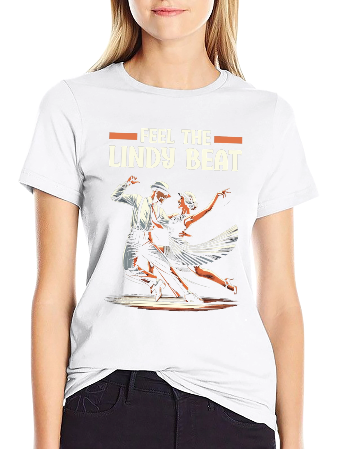 Feel The Lindy Beat Black Graphic Tee