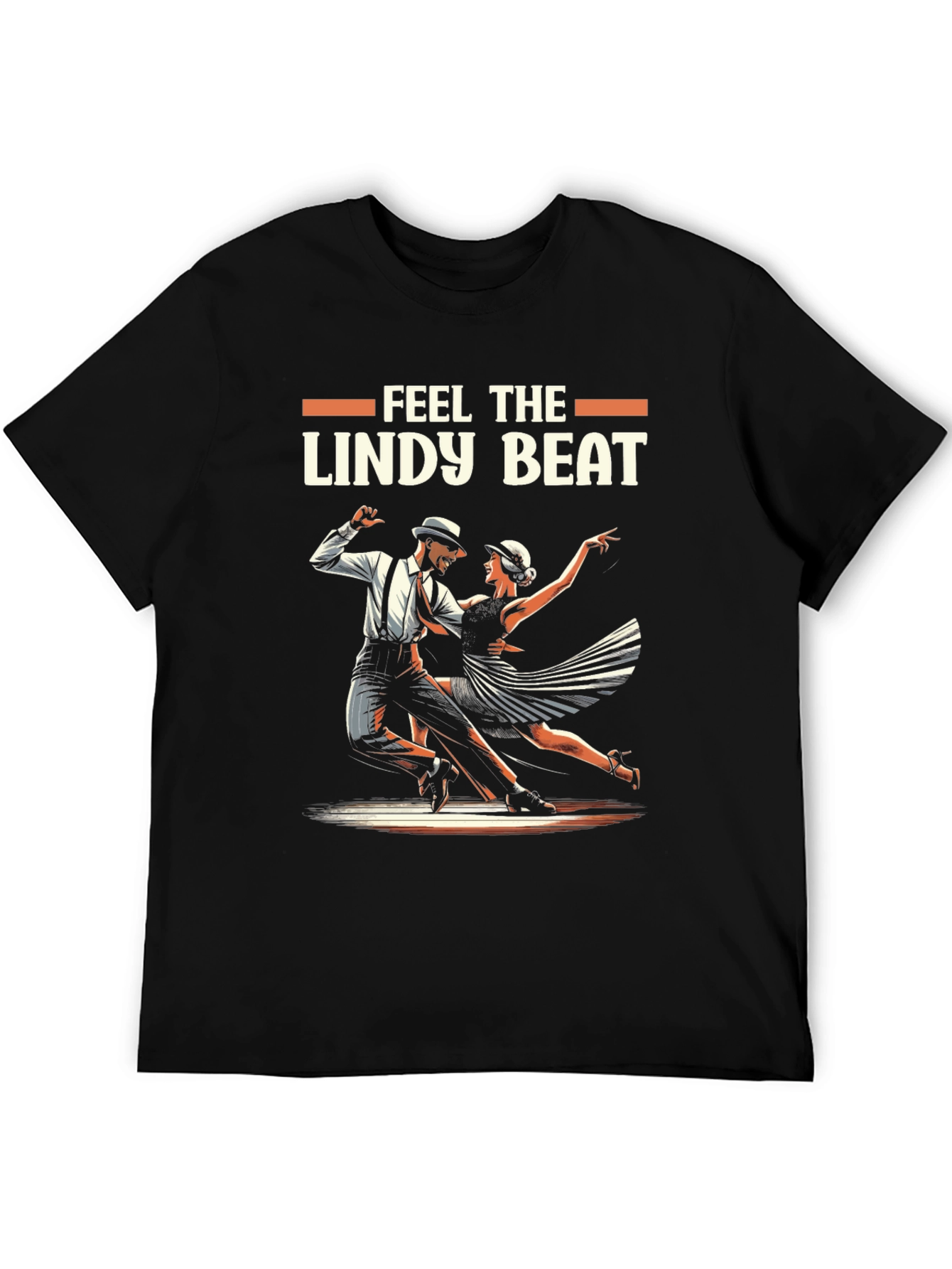 Feel The Lindy Beat Black Graphic Tee