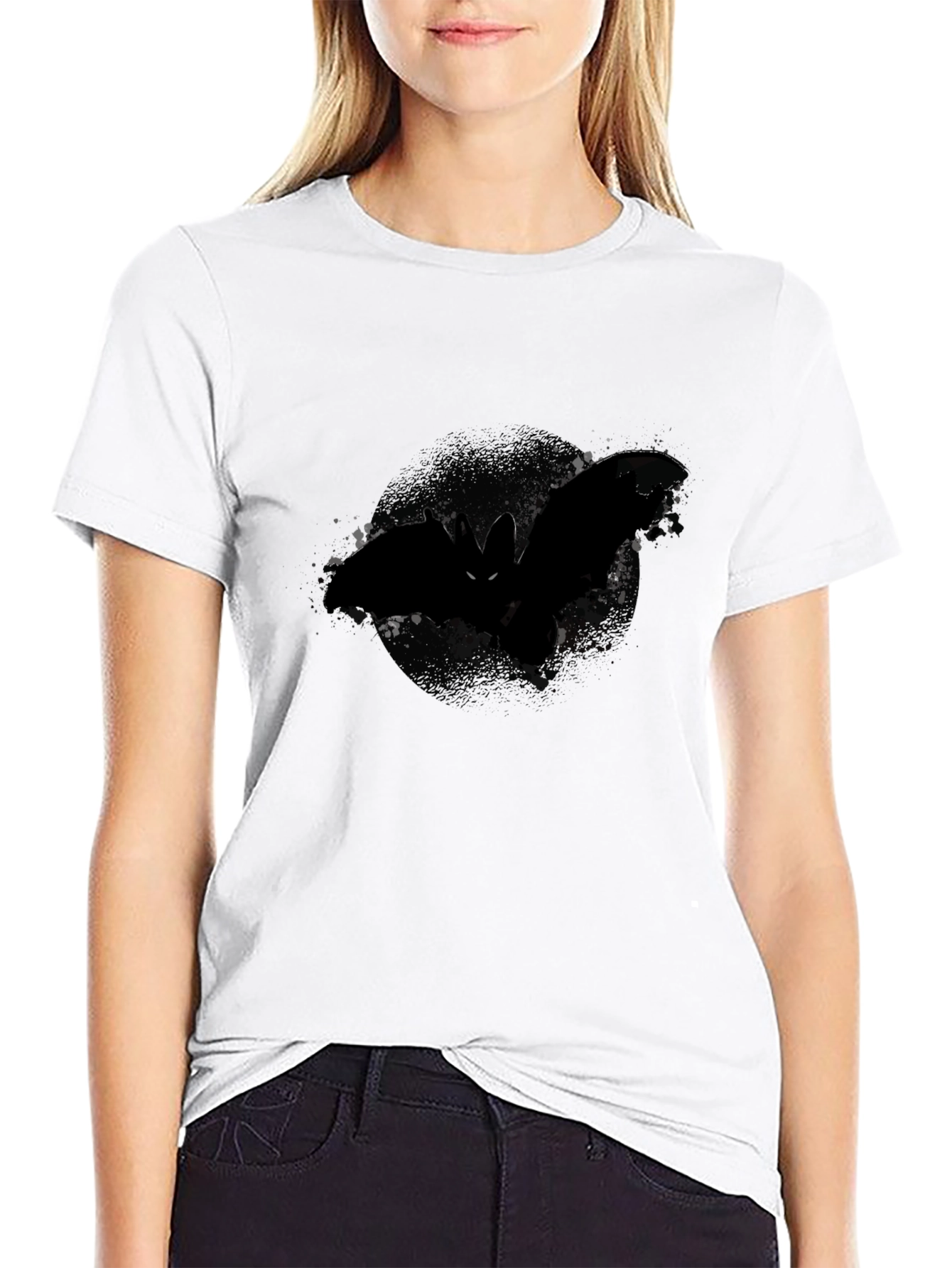 Mens Black Bat Graphic Tee