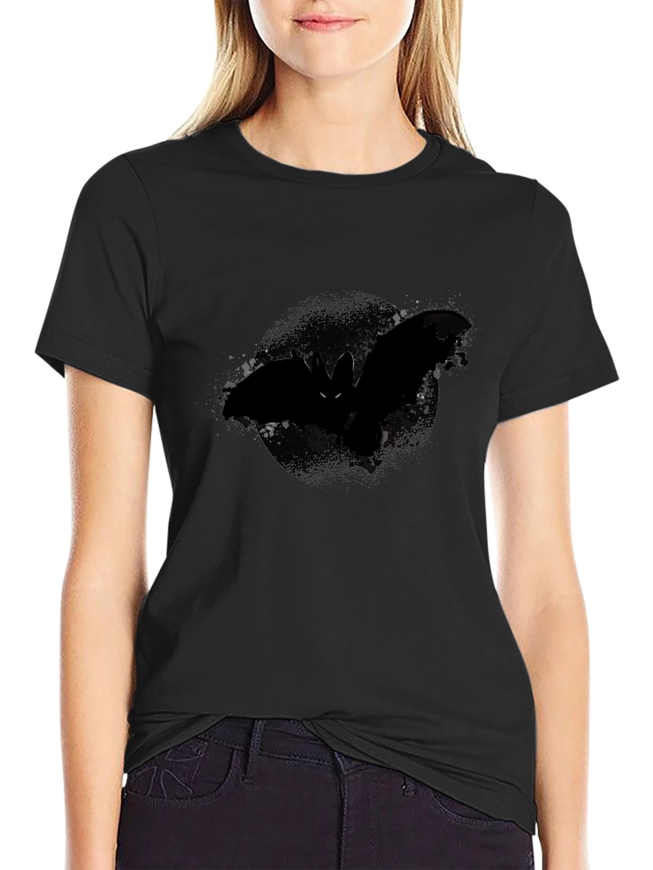 Mens Black Bat Graphic Tee