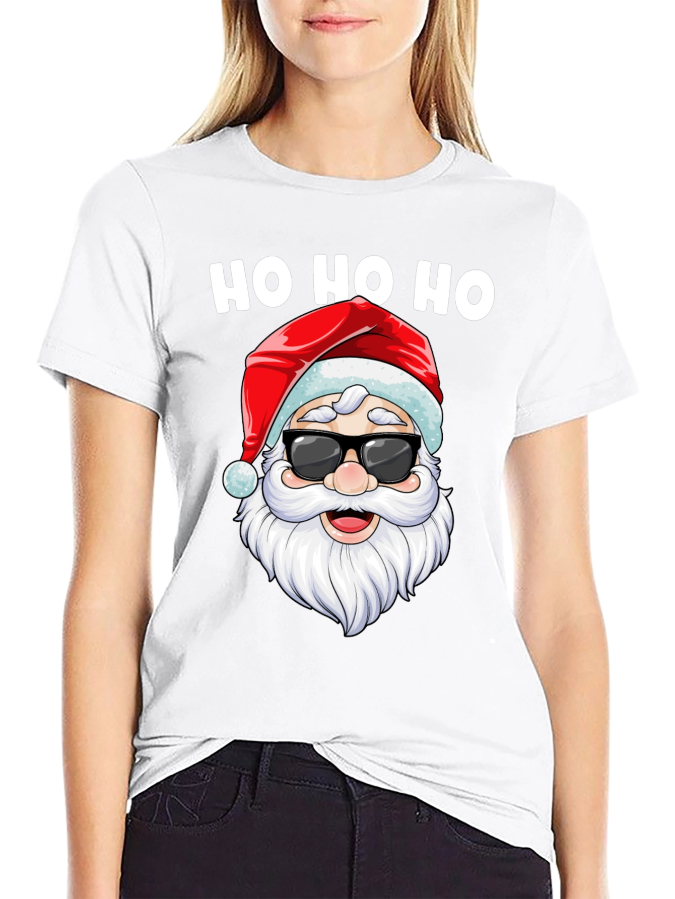 Cool Santa Ho Ho Ho Black Tee