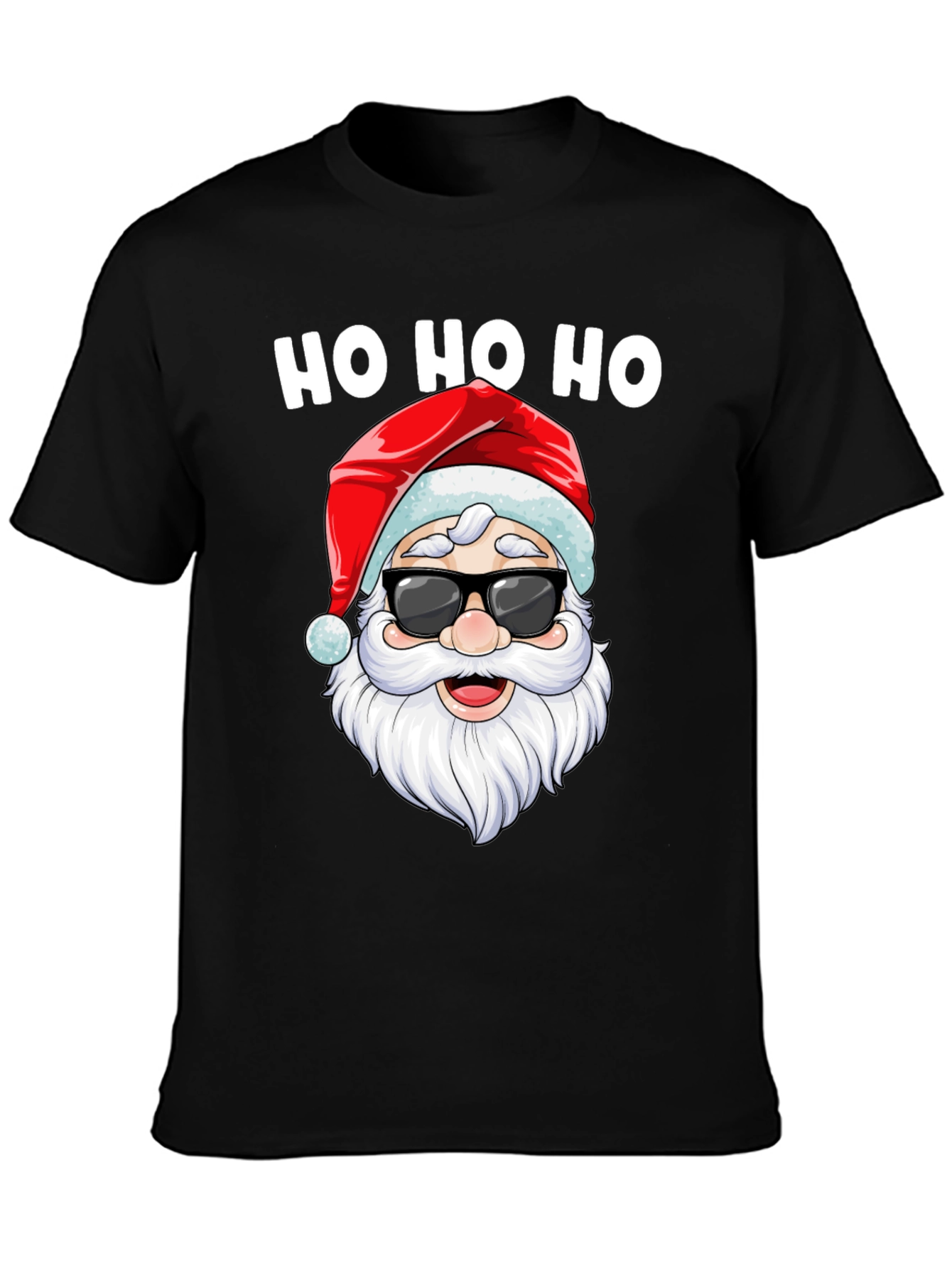 Cool Santa Ho Ho Ho Black Tee