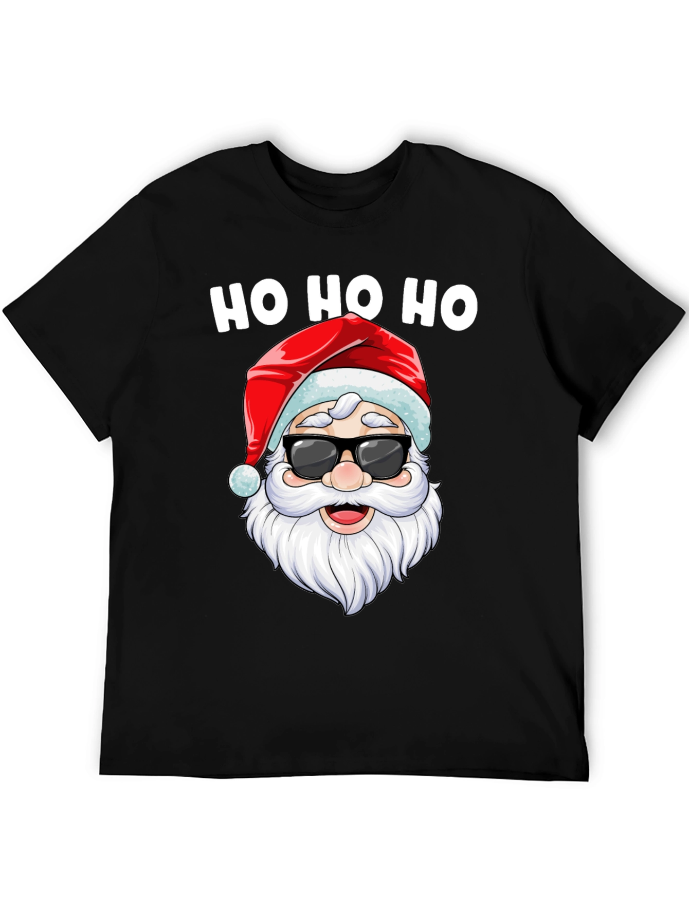 Cool Santa Ho Ho Ho Black Tee