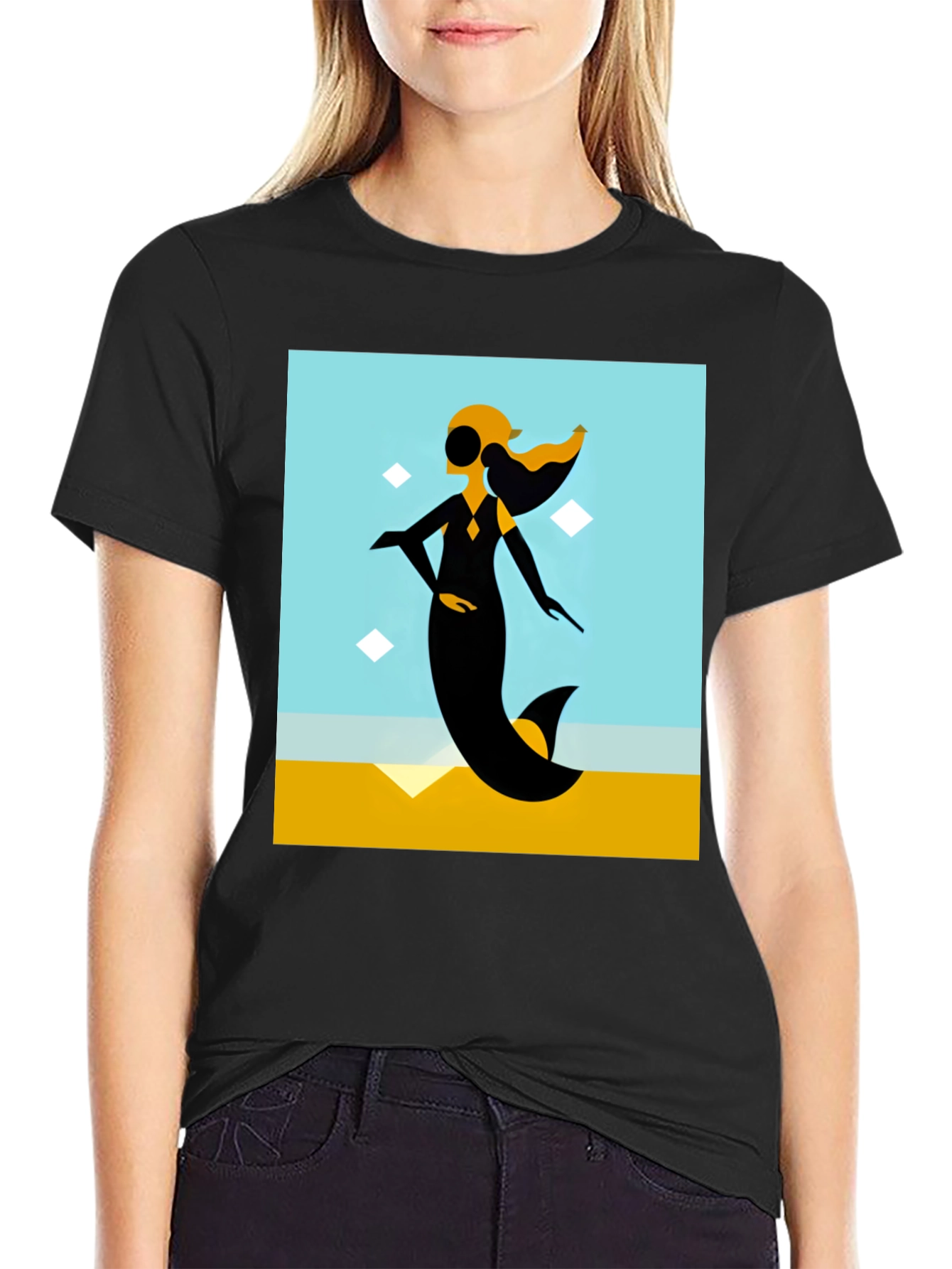 Abstract Mermaid Graphic Tee