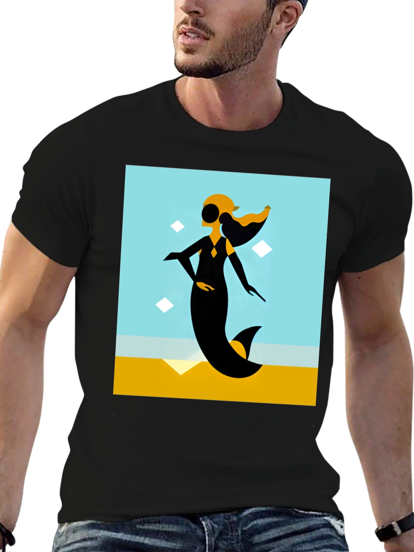 Abstract Mermaid Graphic Tee