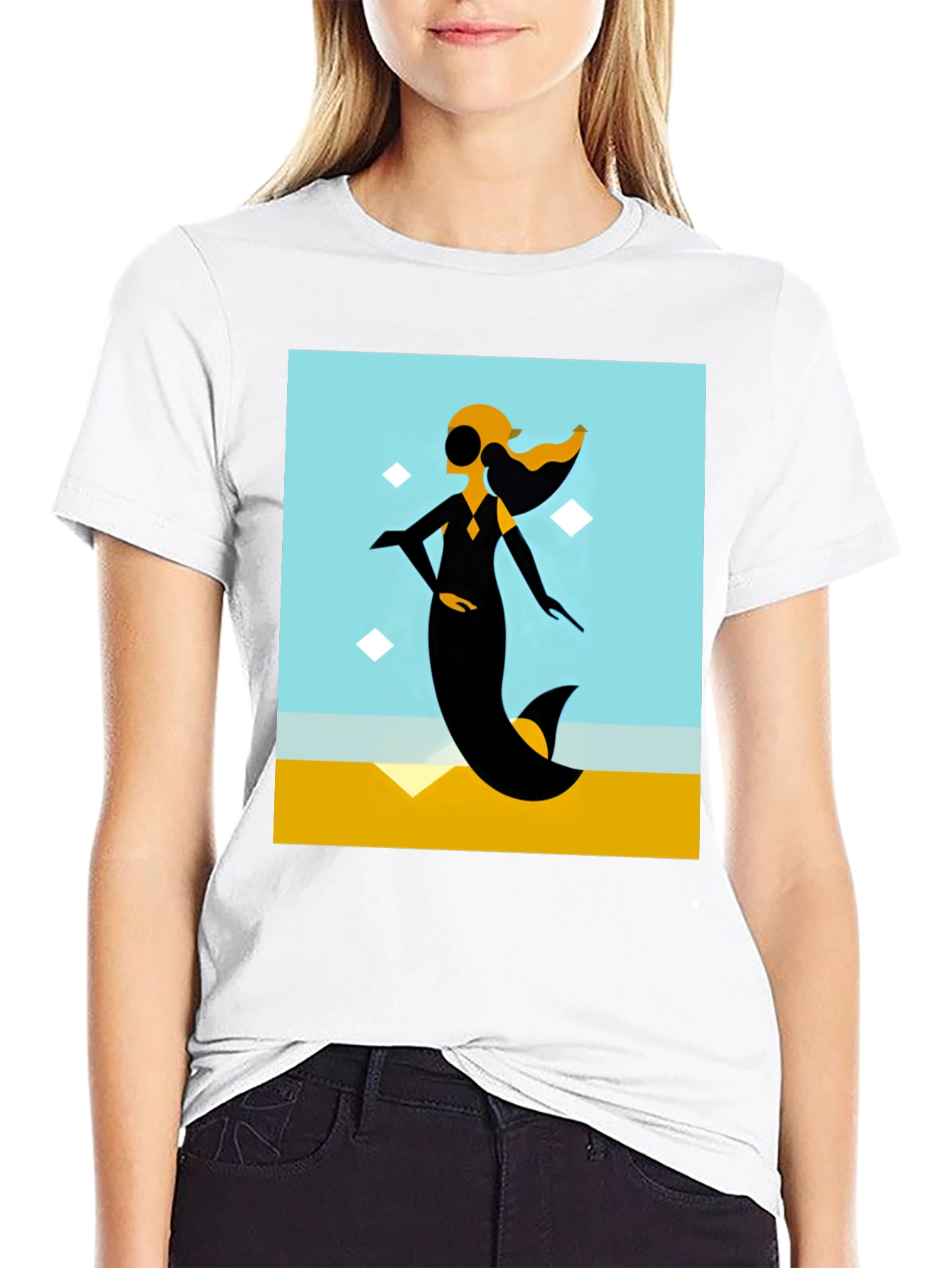 Abstract Mermaid Graphic Tee