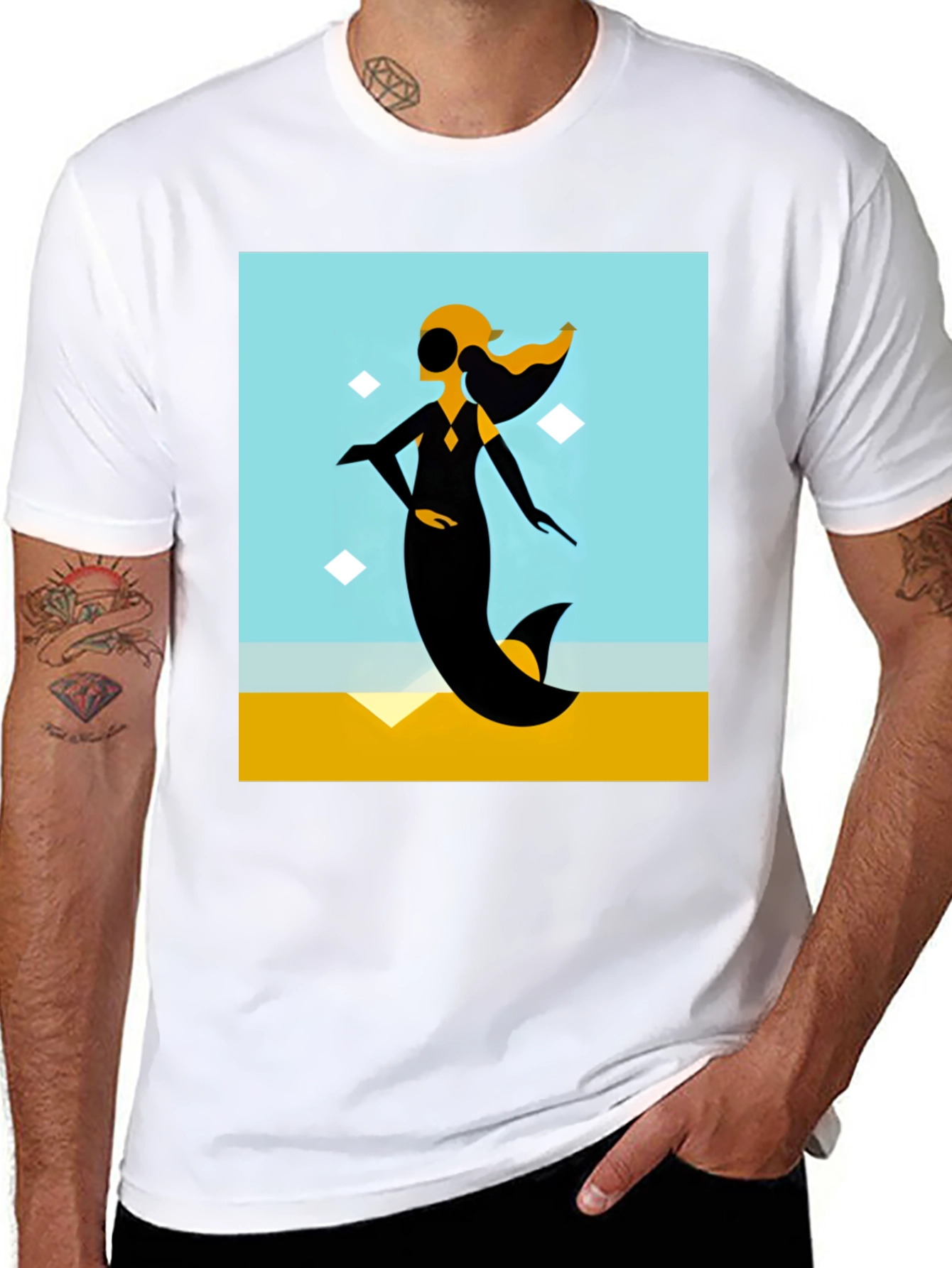 Abstract Mermaid Graphic Tee