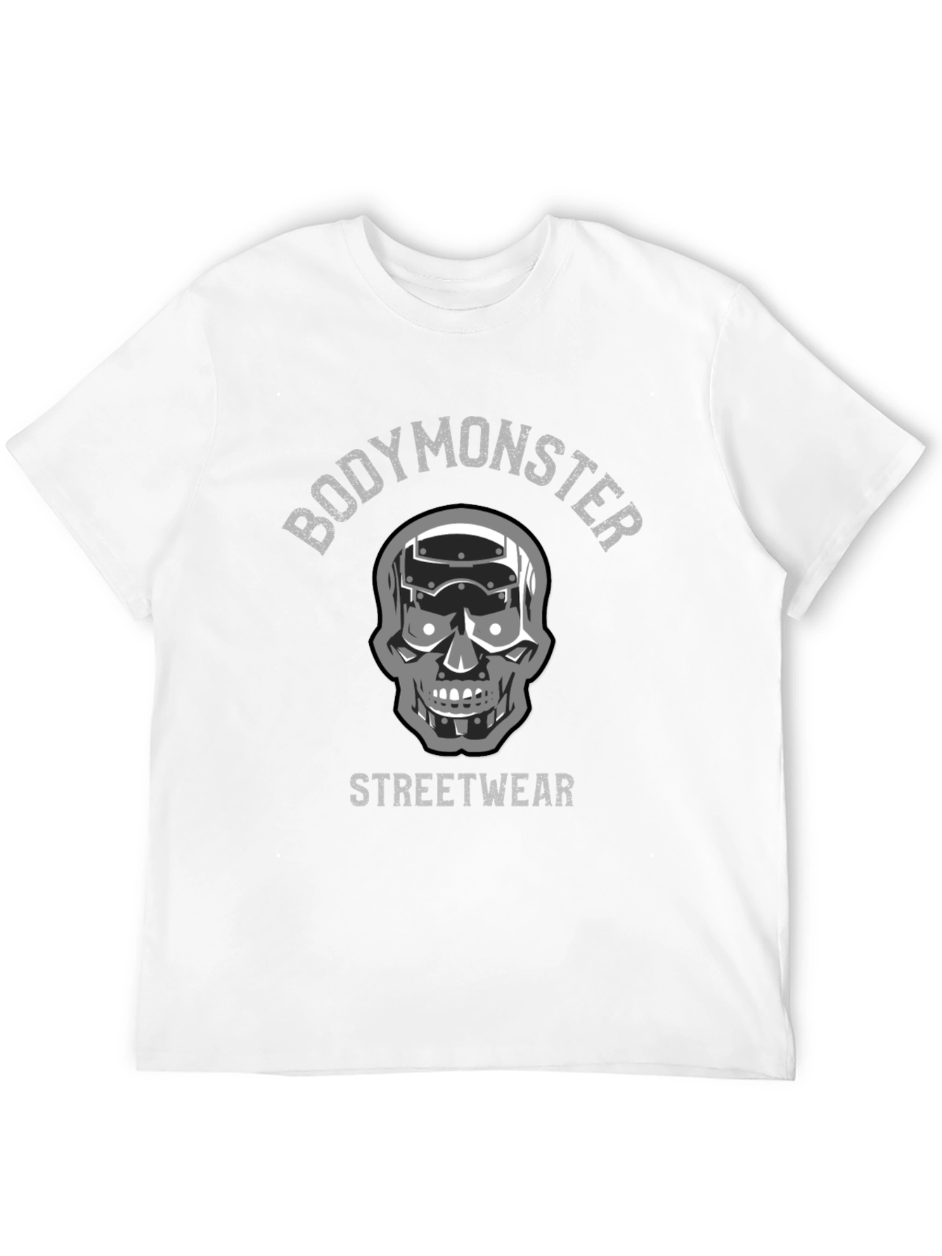 Body Monster Streetwear Graphic Tee - Skull Robot Design