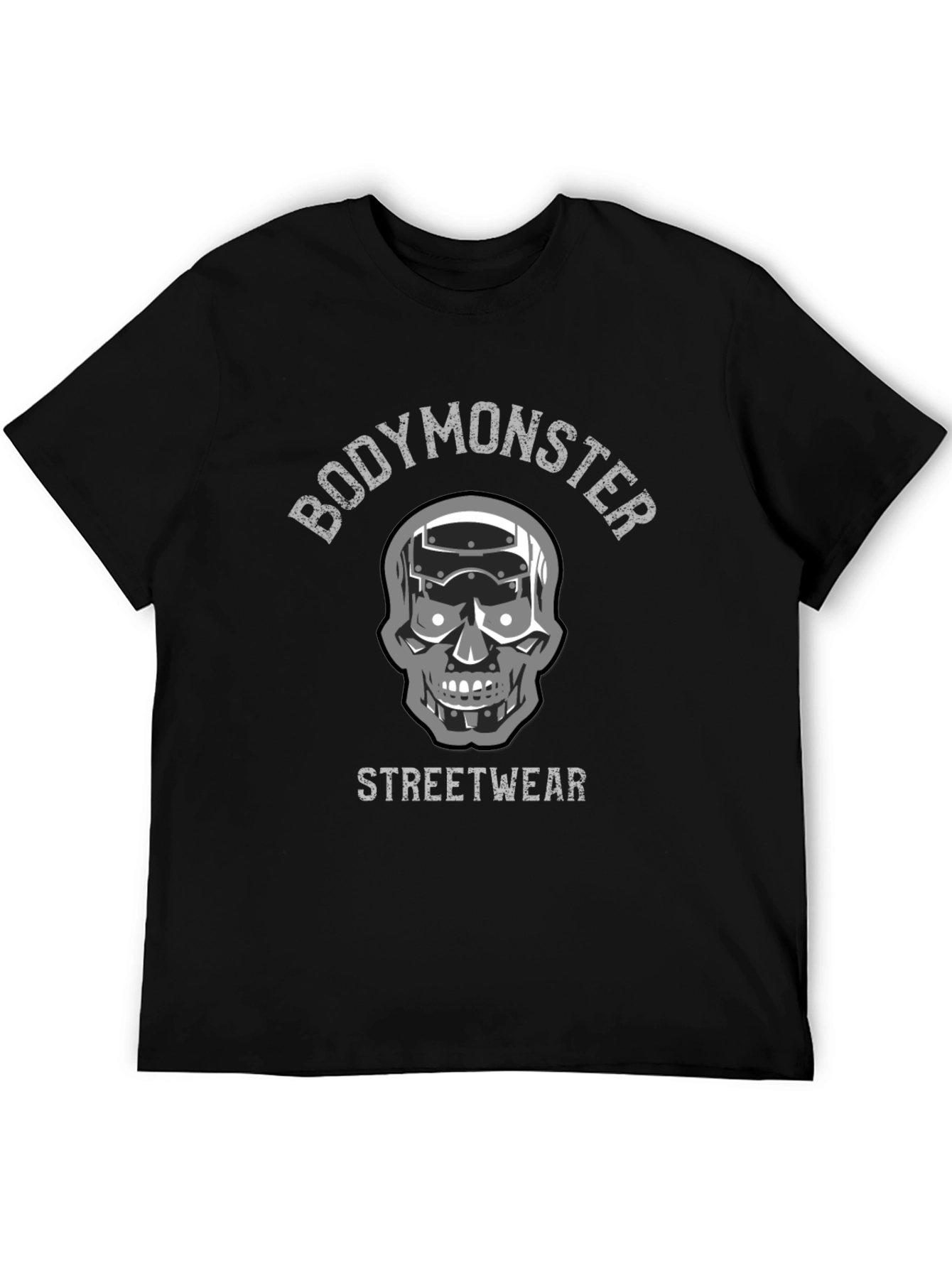 Body Monster Streetwear Graphic Tee - Skull Robot Design