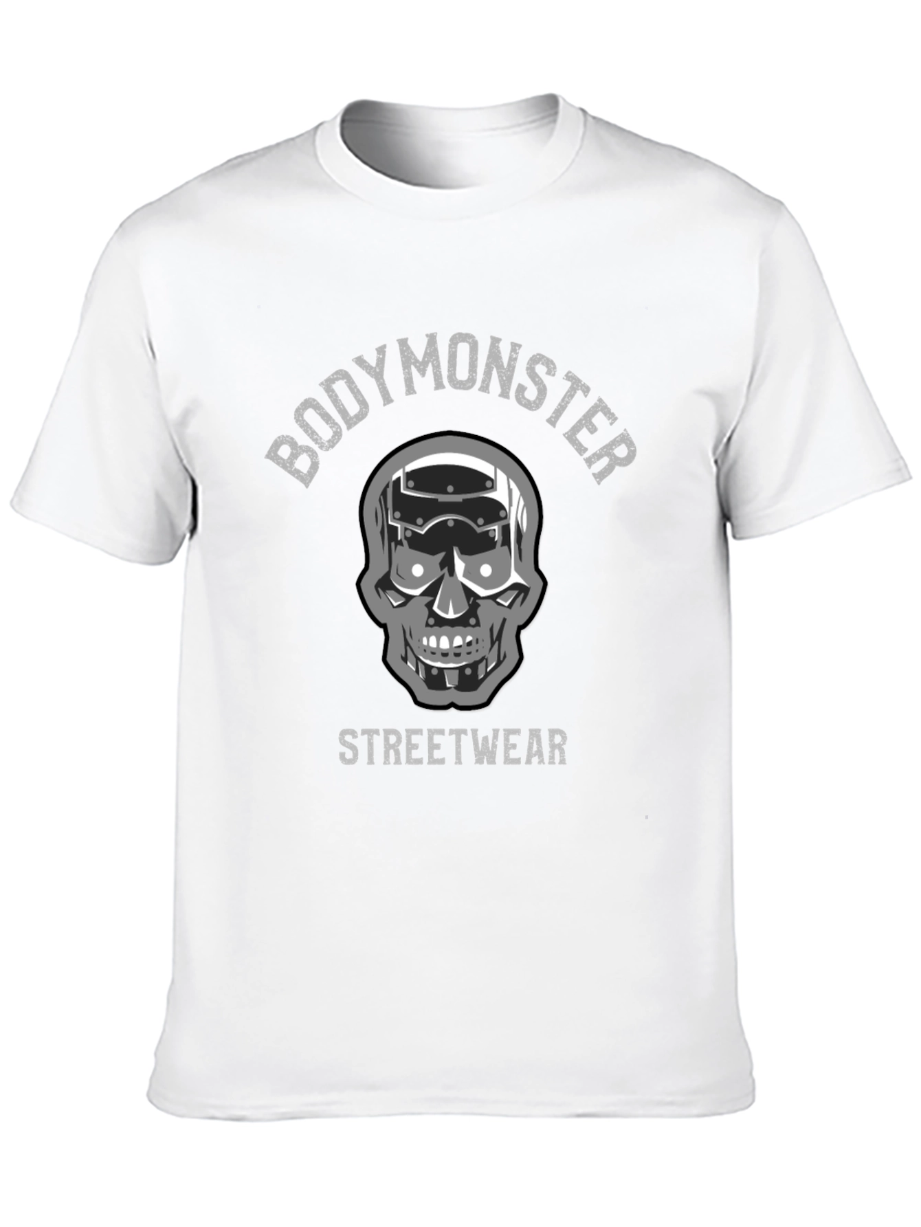 Body Monster Streetwear Graphic Tee - Skull Robot Design