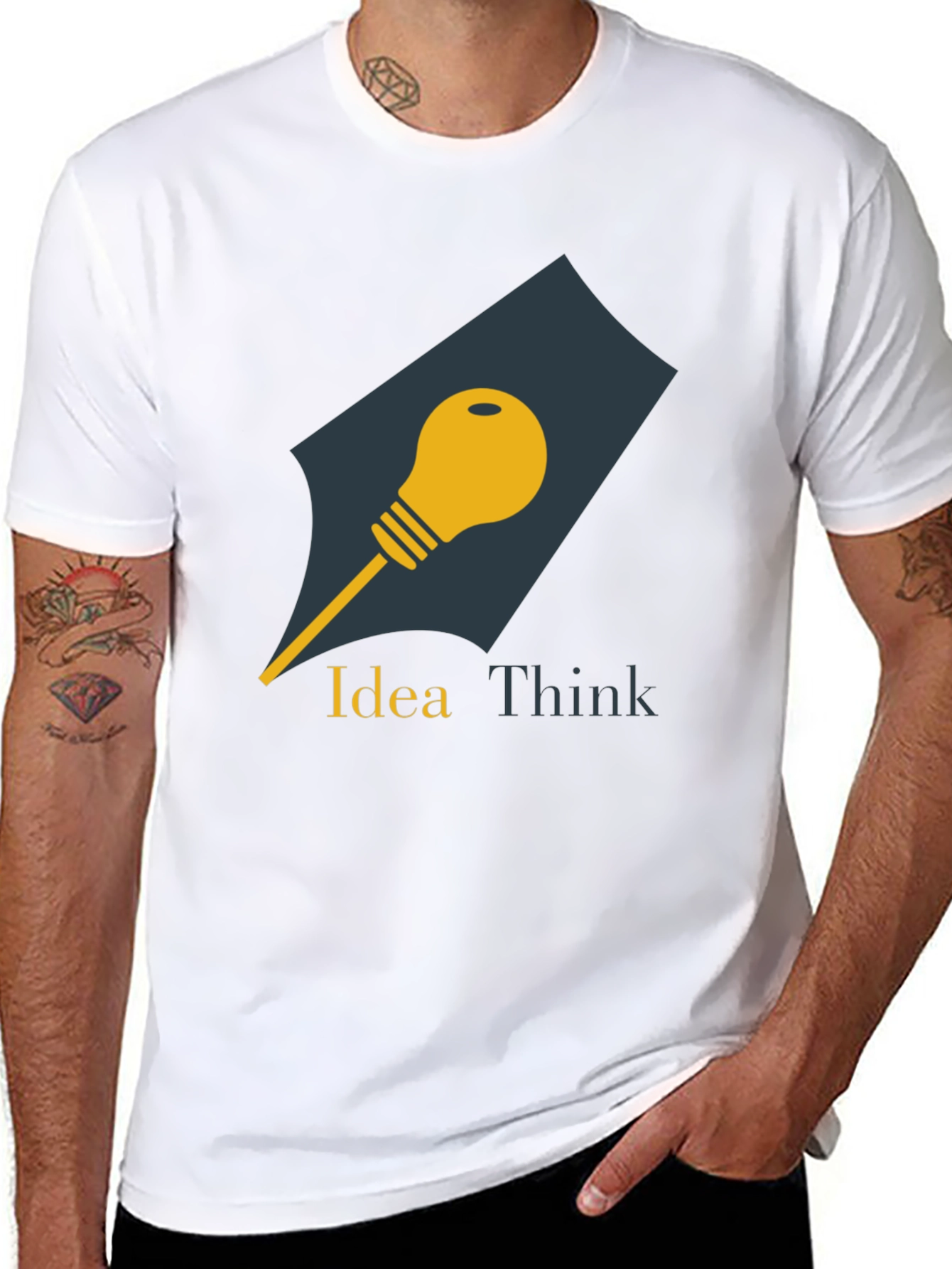 Idea Think Graphic Tee - Mens Black Cotton T-Shirt