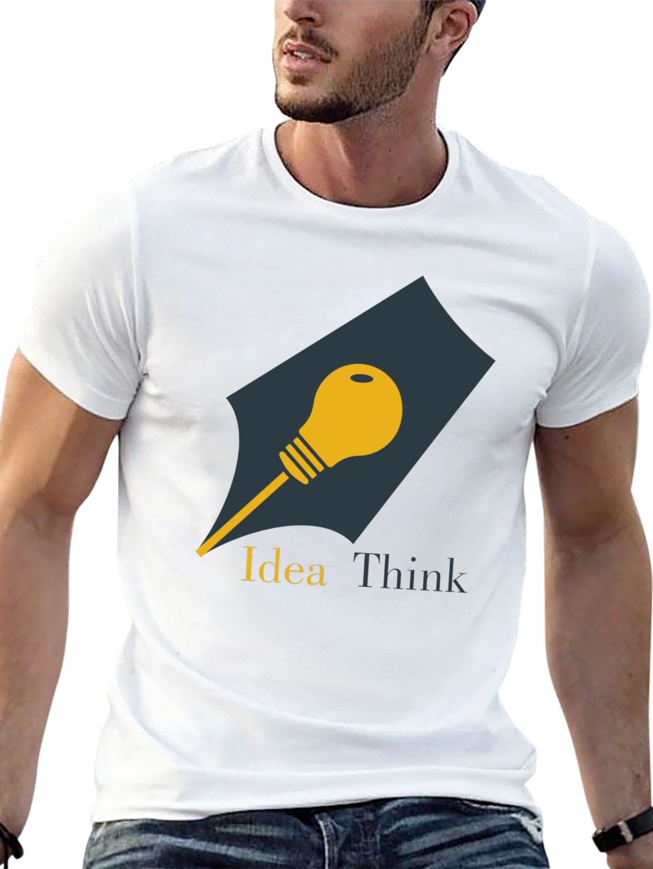 Idea Think Graphic Tee - Mens Black Cotton T-Shirt