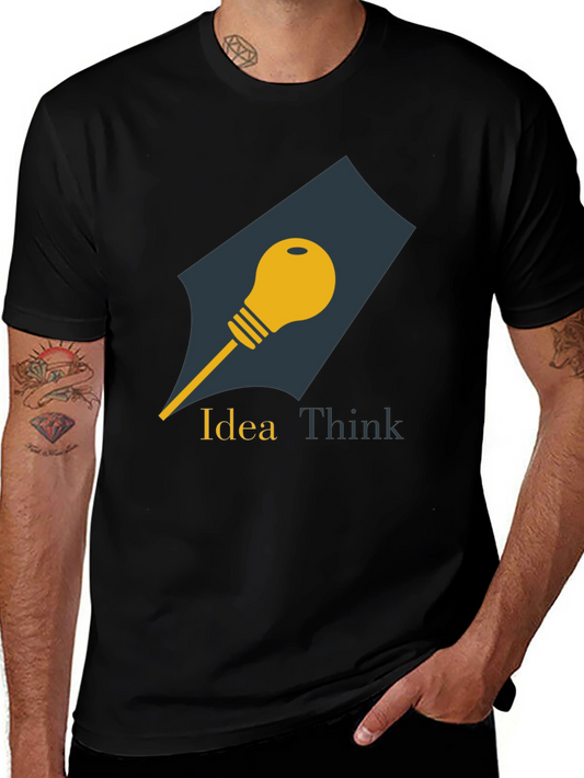 Idea Think Graphic Tee - Mens Black Cotton T-Shirt