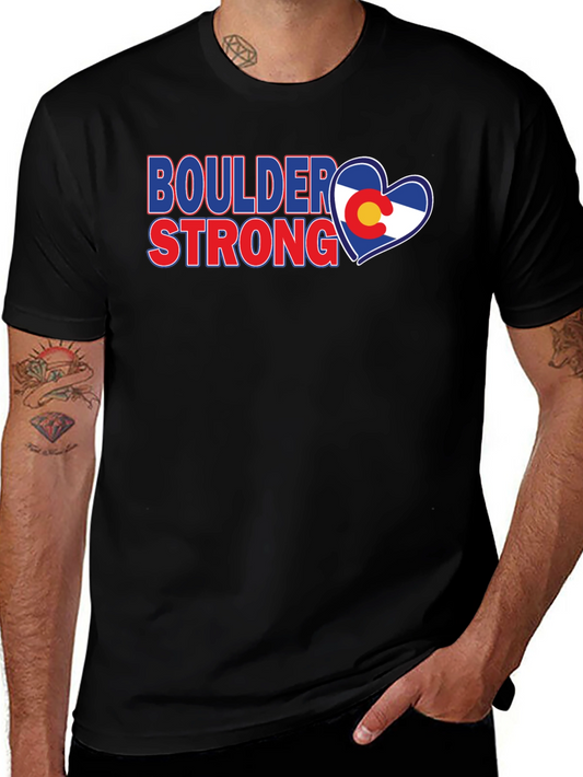 Boulder Strong T-Shirt - Colorado Heart Flag Tee