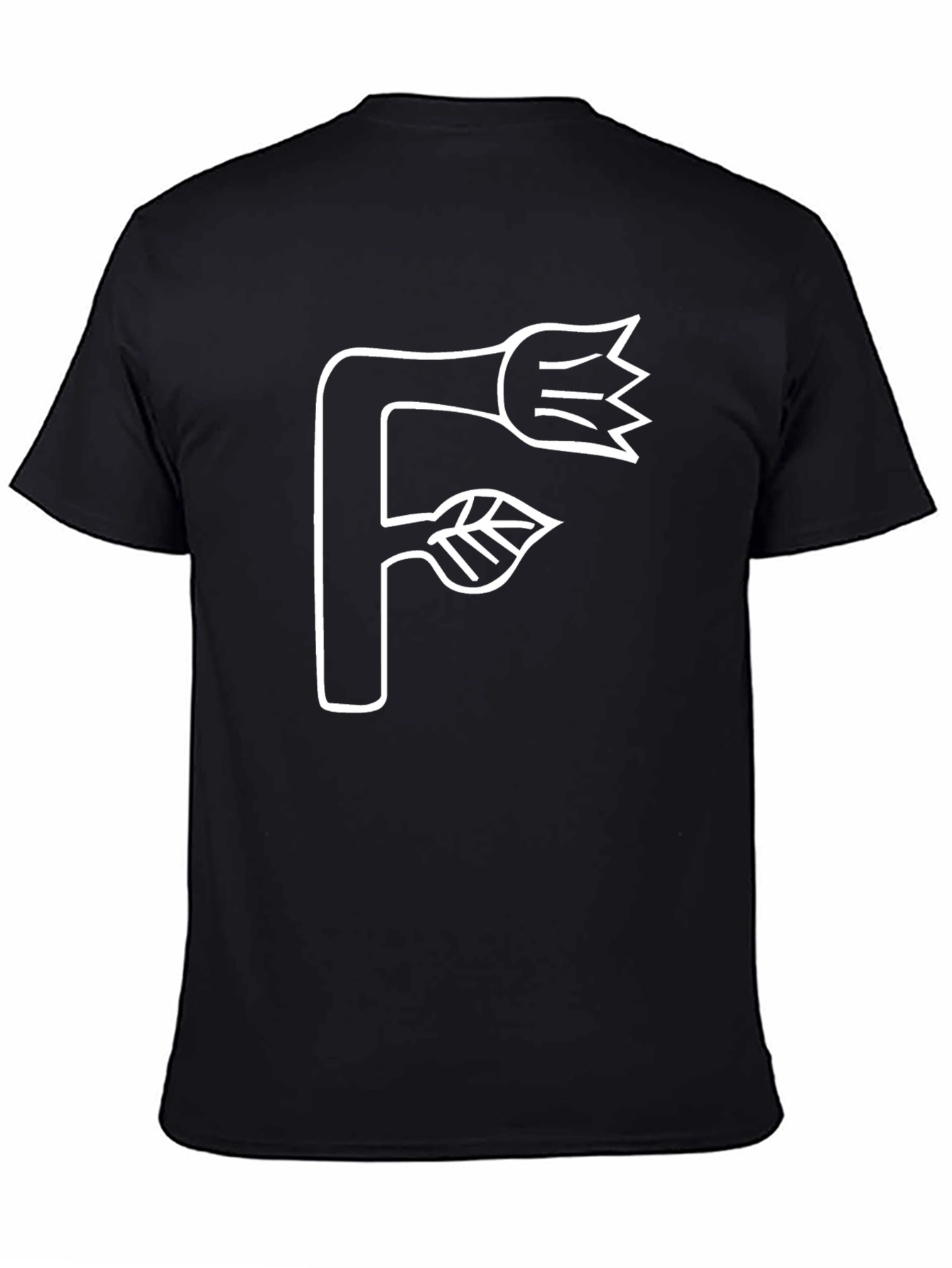 Floral F Graphic T-Shirt - Black
