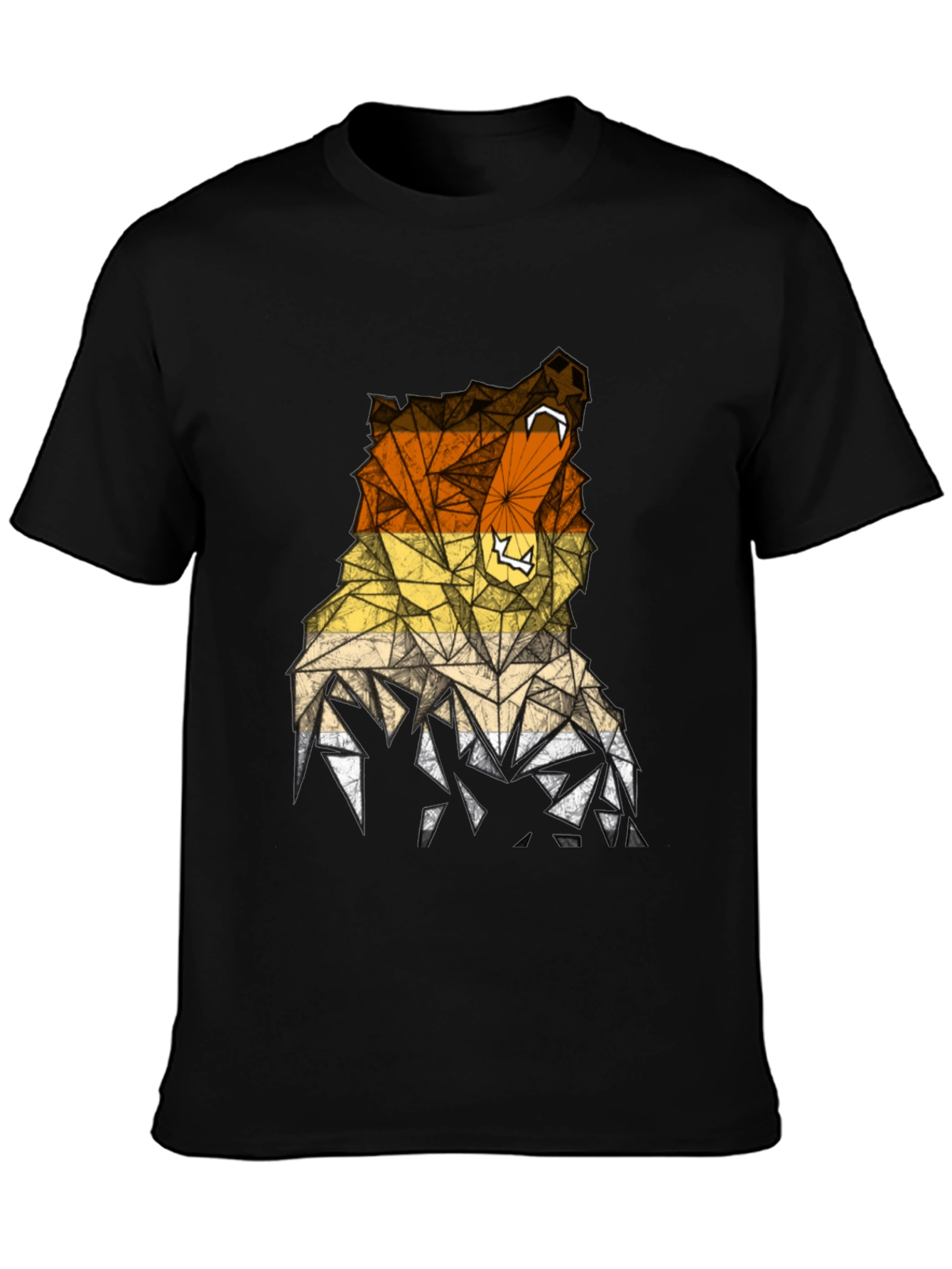 Geometric Bear Graphic Tee - Mens Black T-Shirt