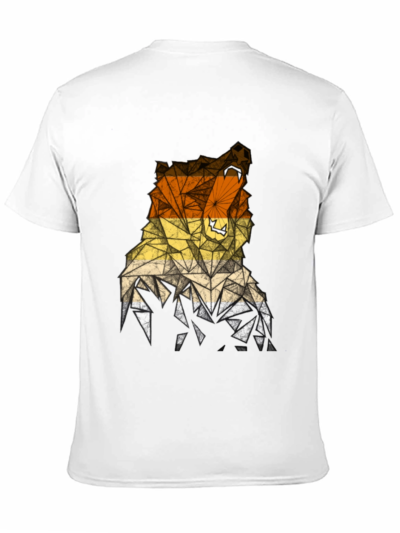 Geometric Bear Graphic Tee - Mens Black T-Shirt