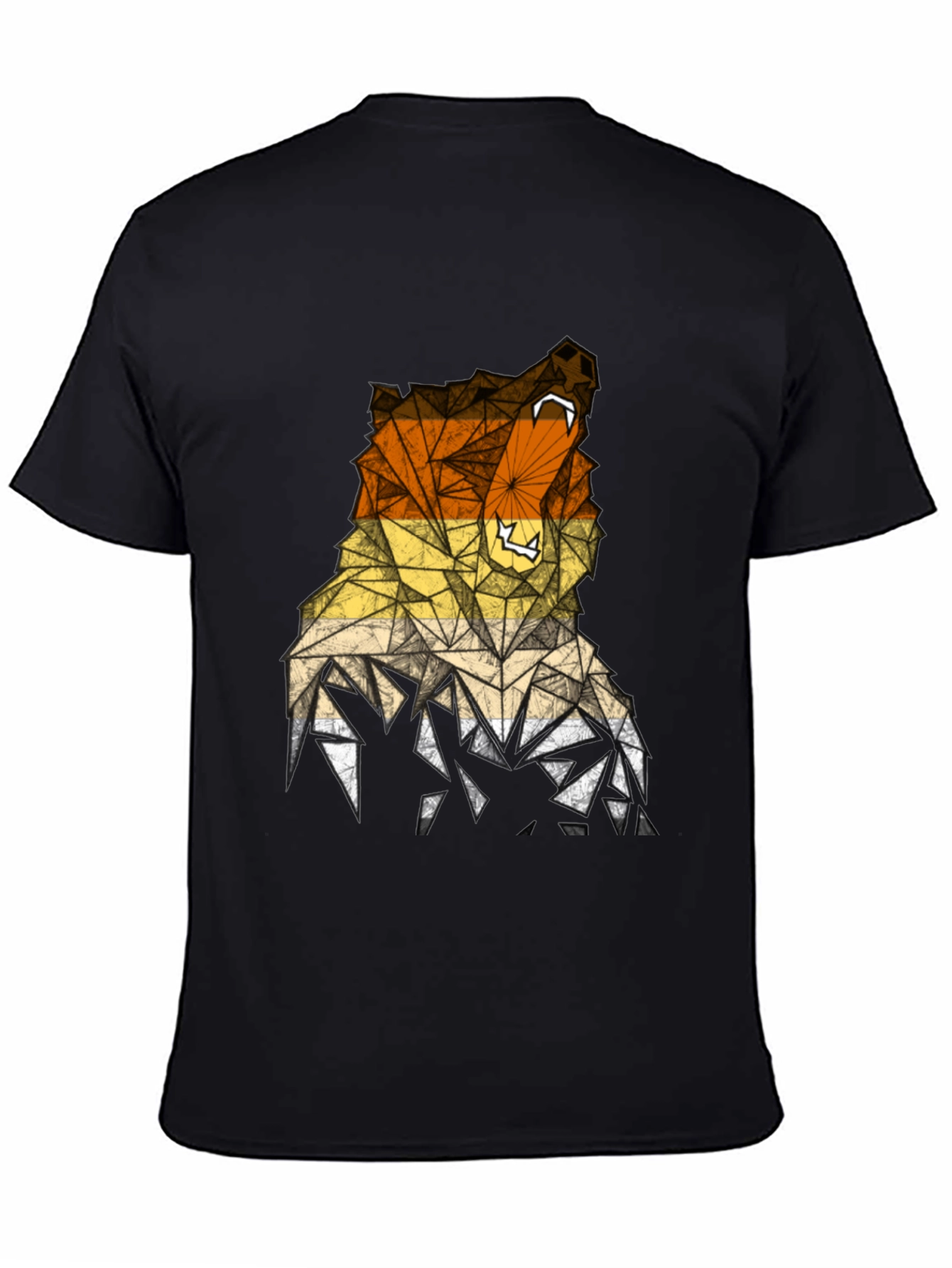 Geometric Bear Graphic Tee - Mens Black T-Shirt