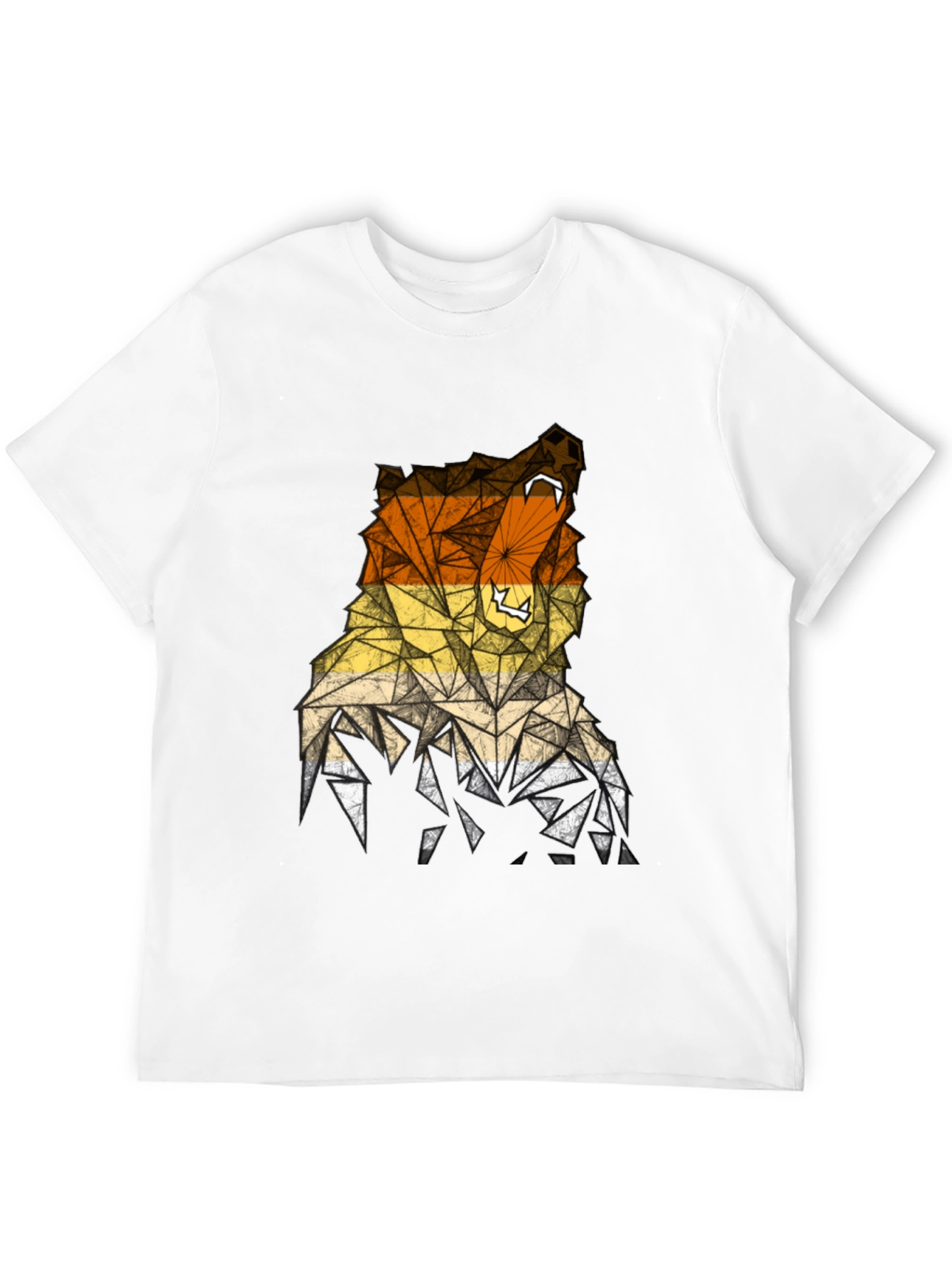 Geometric Bear Graphic Tee - Mens Black T-Shirt