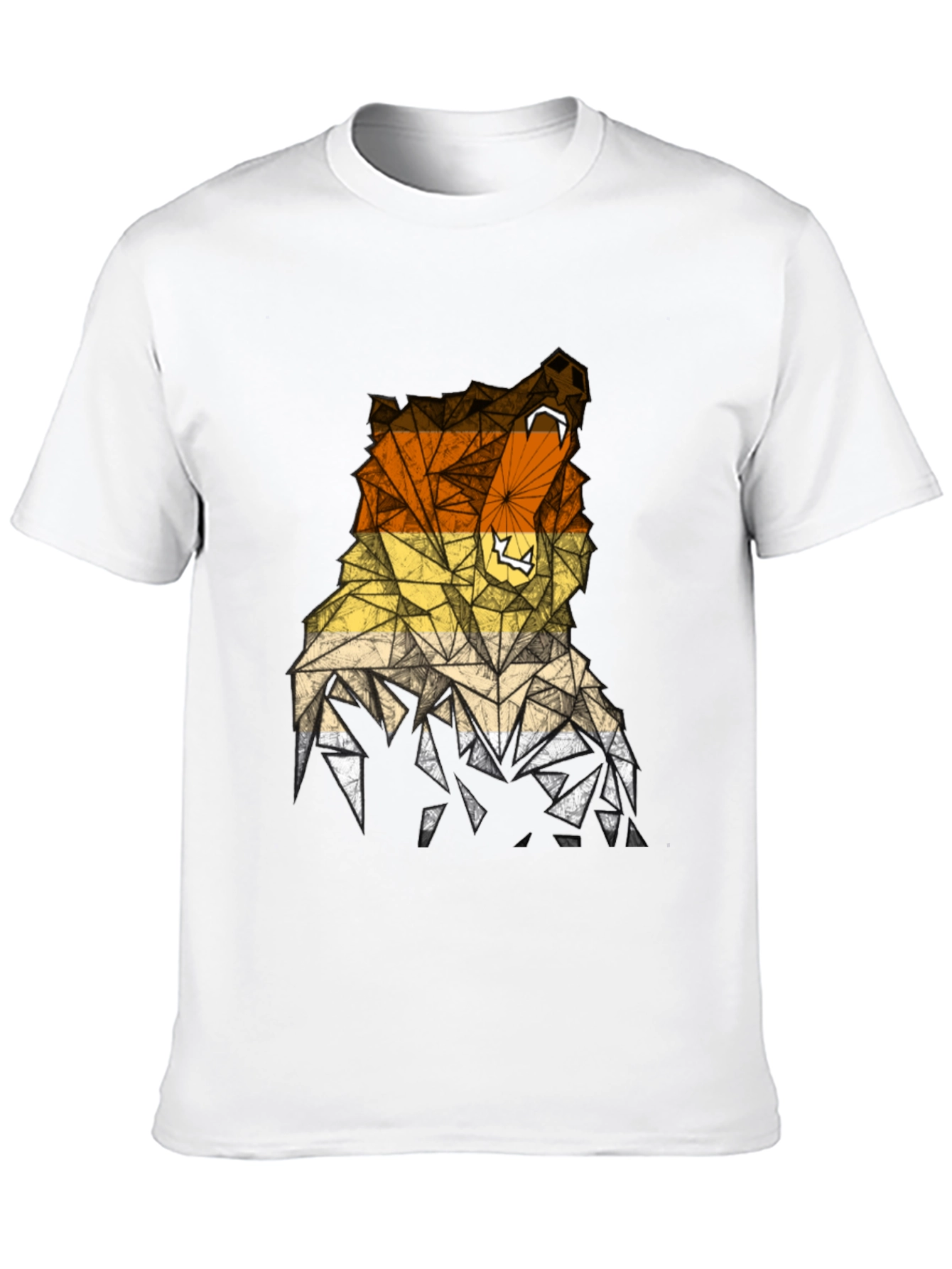 Geometric Bear Graphic Tee - Mens Black T-Shirt