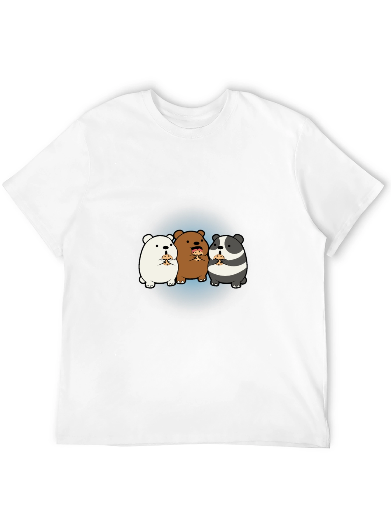 Cartoon Bear Pizza T-Shirt - Black