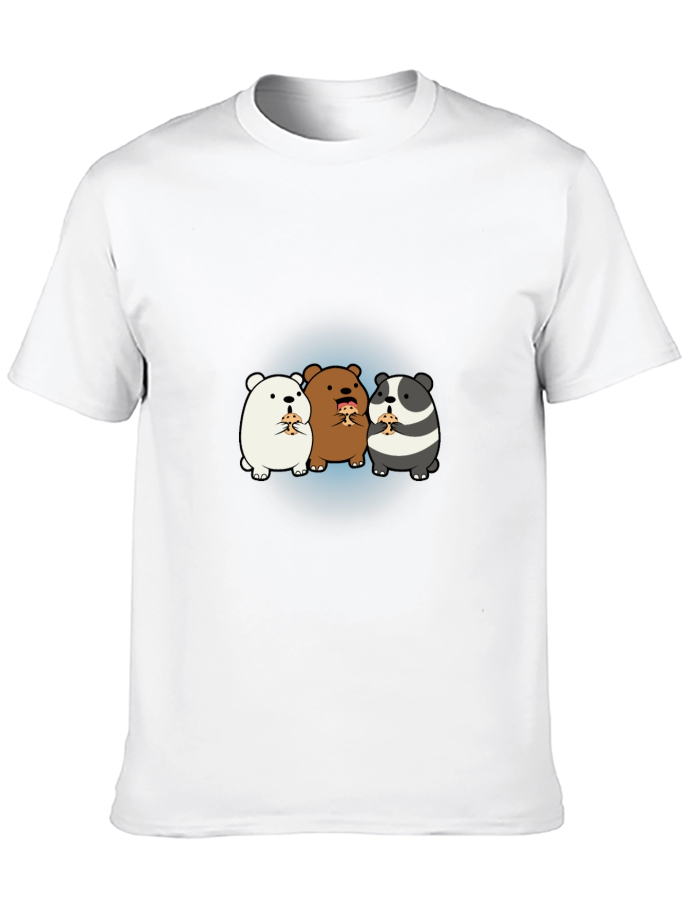 Cartoon Bear Pizza T-Shirt - Black