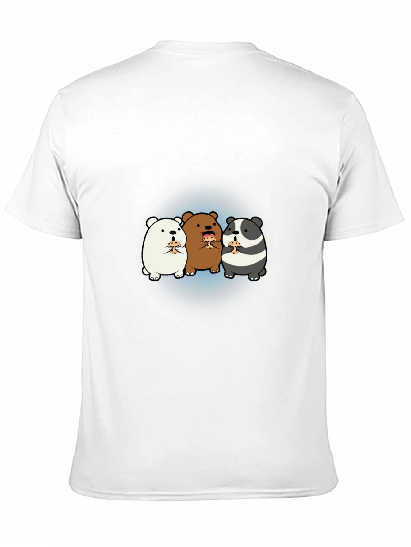 Cartoon Bear Pizza T-Shirt - Black