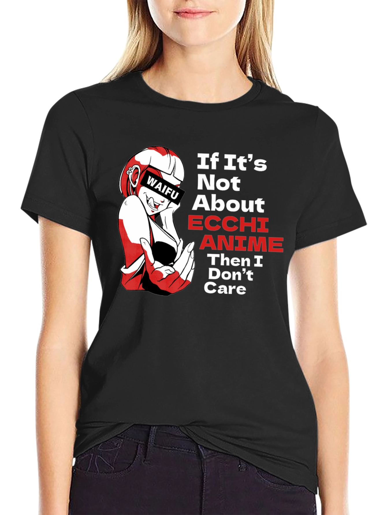 Ecchi Anime Waifu T-Shirt - Funny Otaku Tee