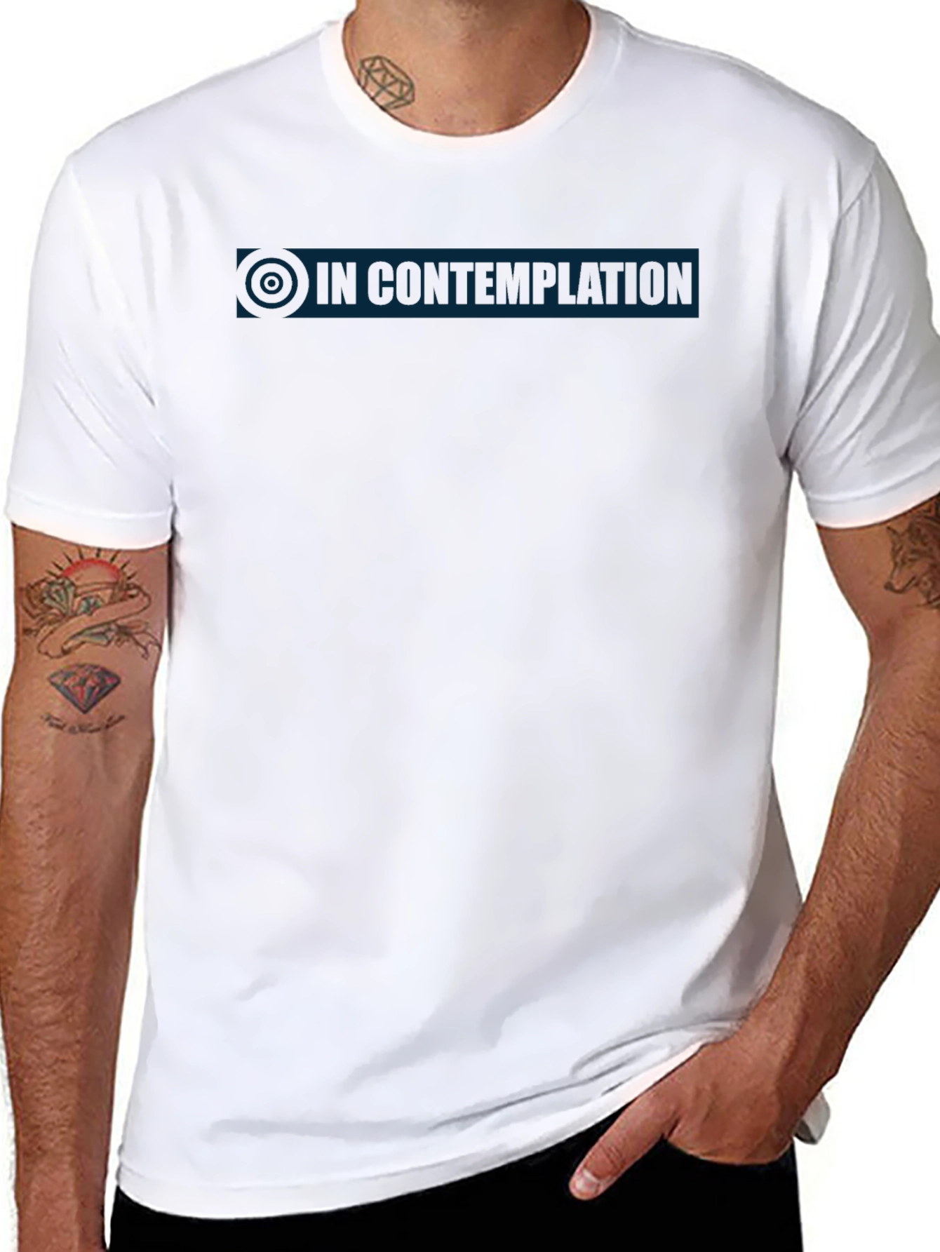 In Contemplation Mens Black T-Shirt