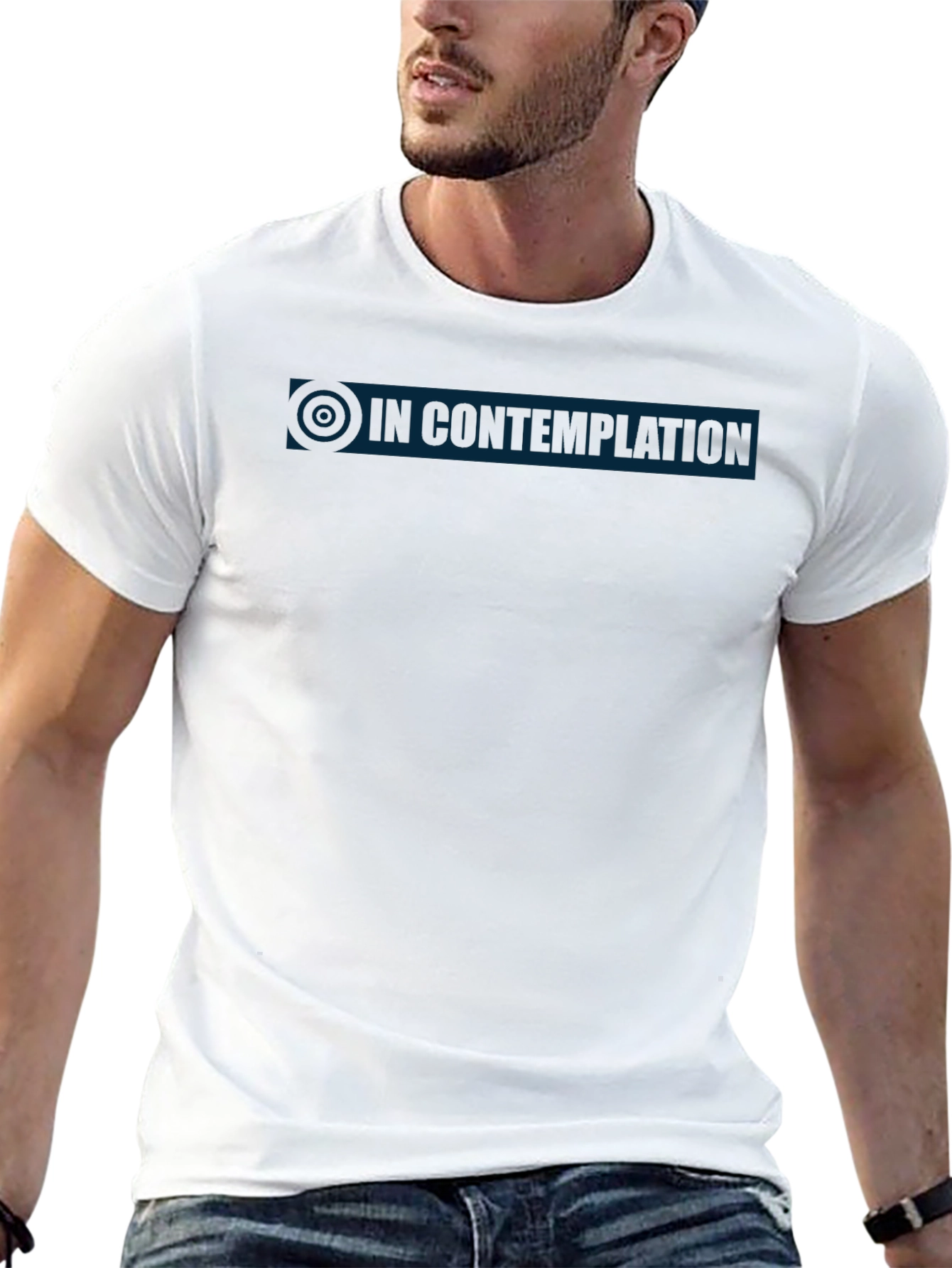 In Contemplation Mens Black T-Shirt