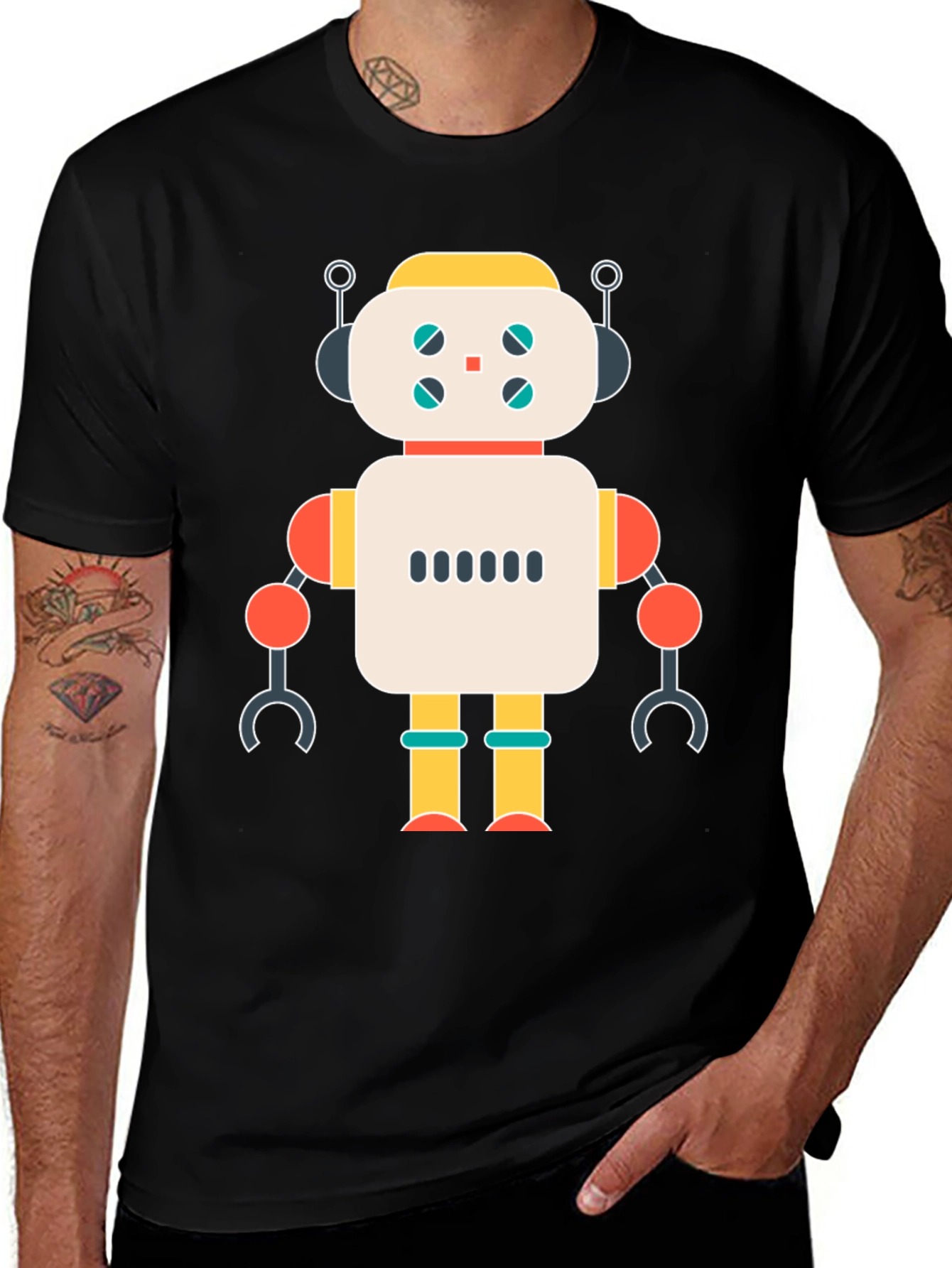 Robot Graphic T-Shirt - Modern Style
