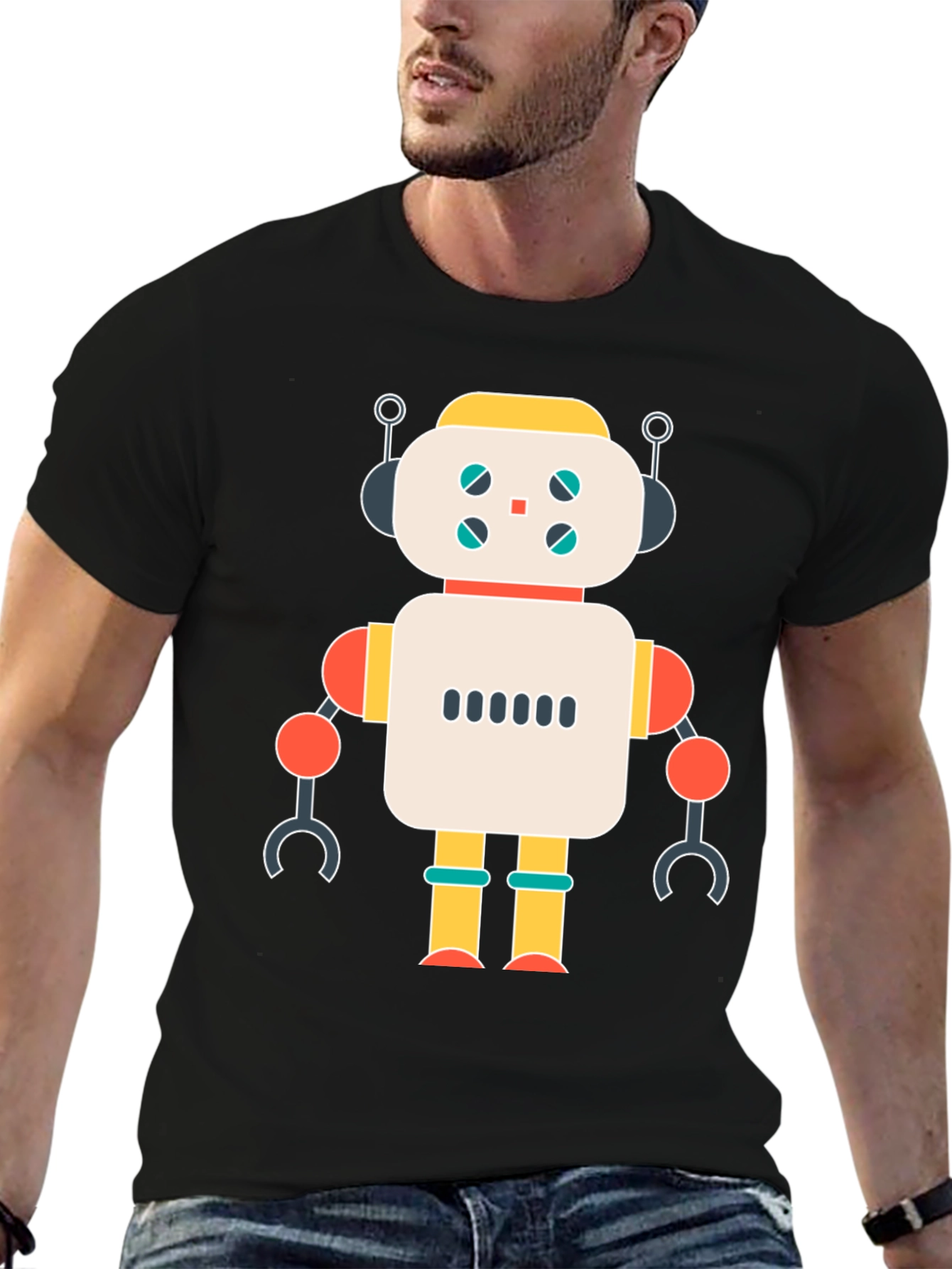 Robot Graphic T-Shirt - Modern Style