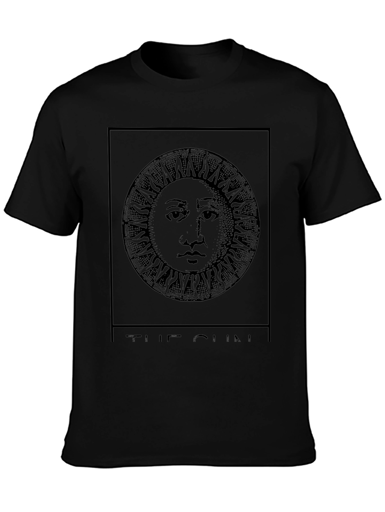 The Sun Tarot Card Graphic Black T-Shirt