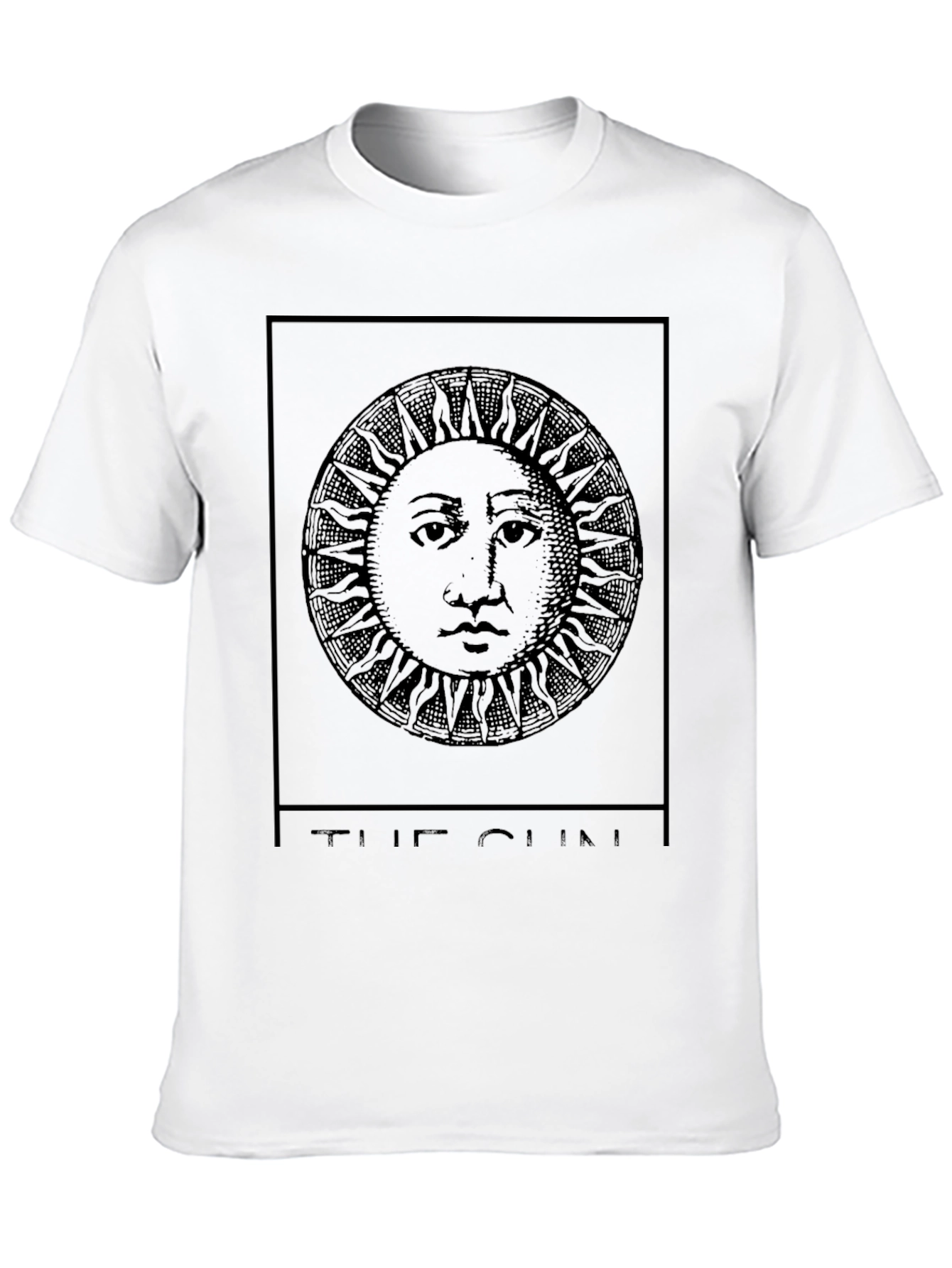 The Sun Tarot Card Graphic Black T-Shirt