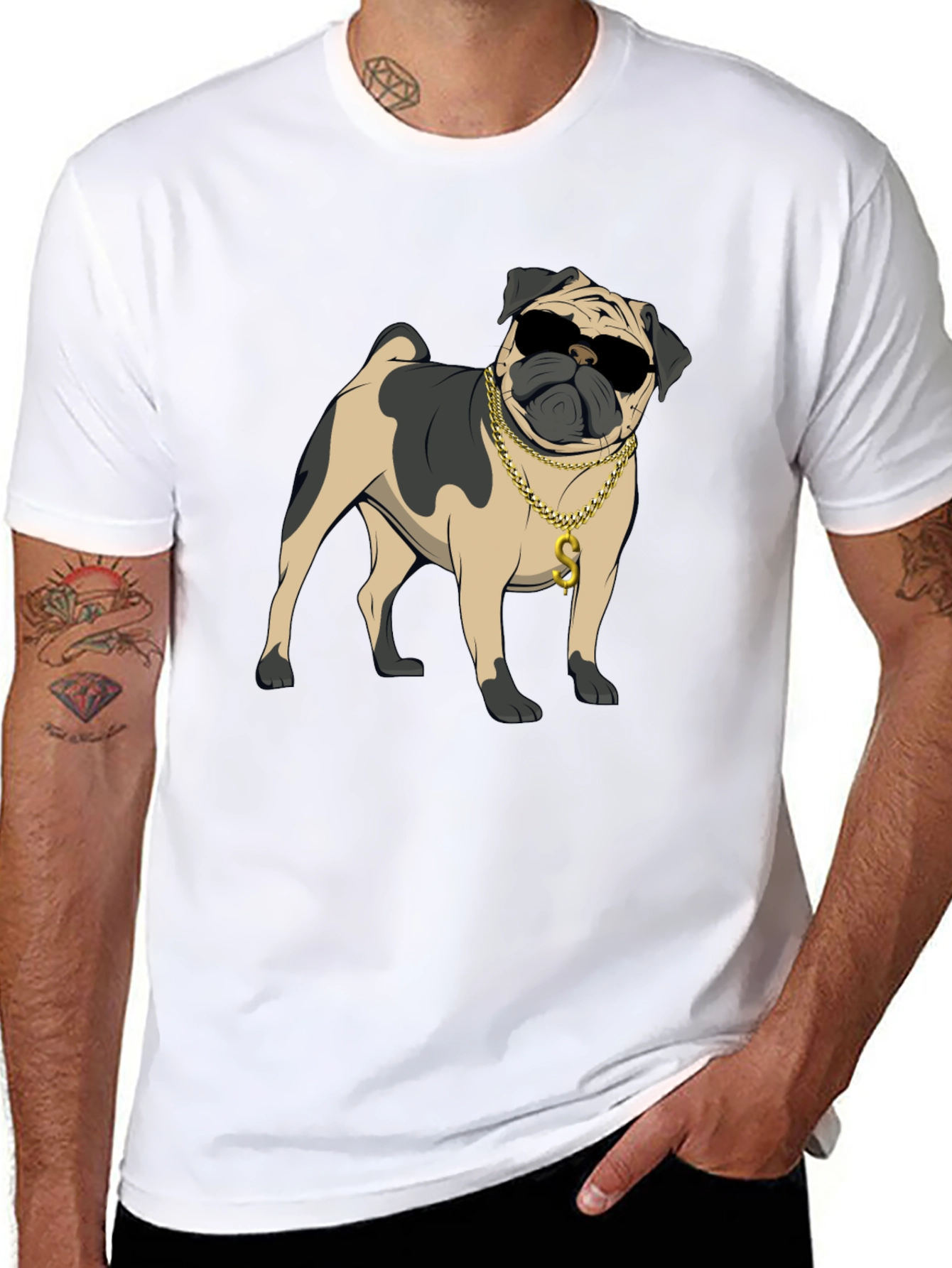 Cool Pug Black T-Shirt