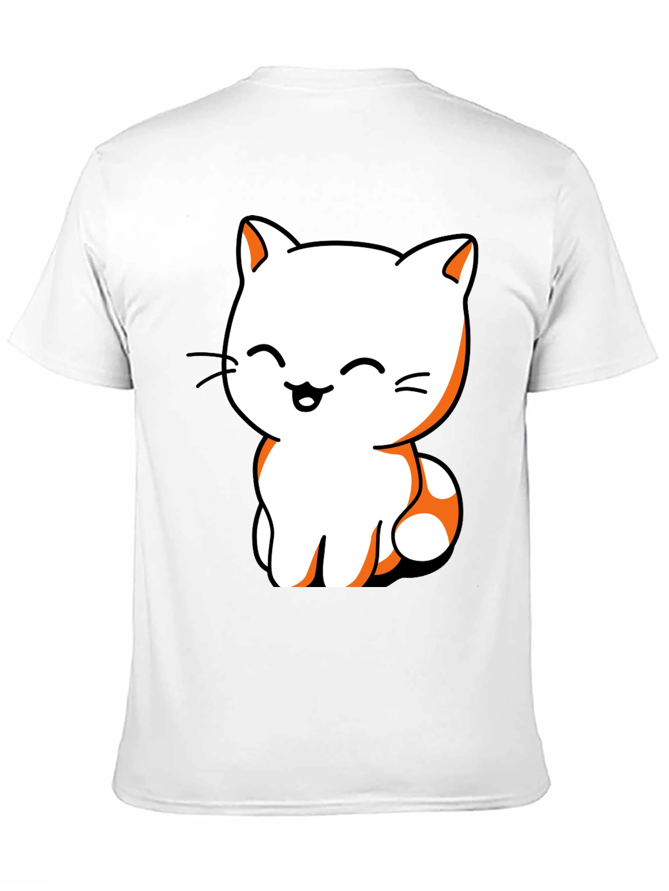 Cute Cat Graphic Tee - Black