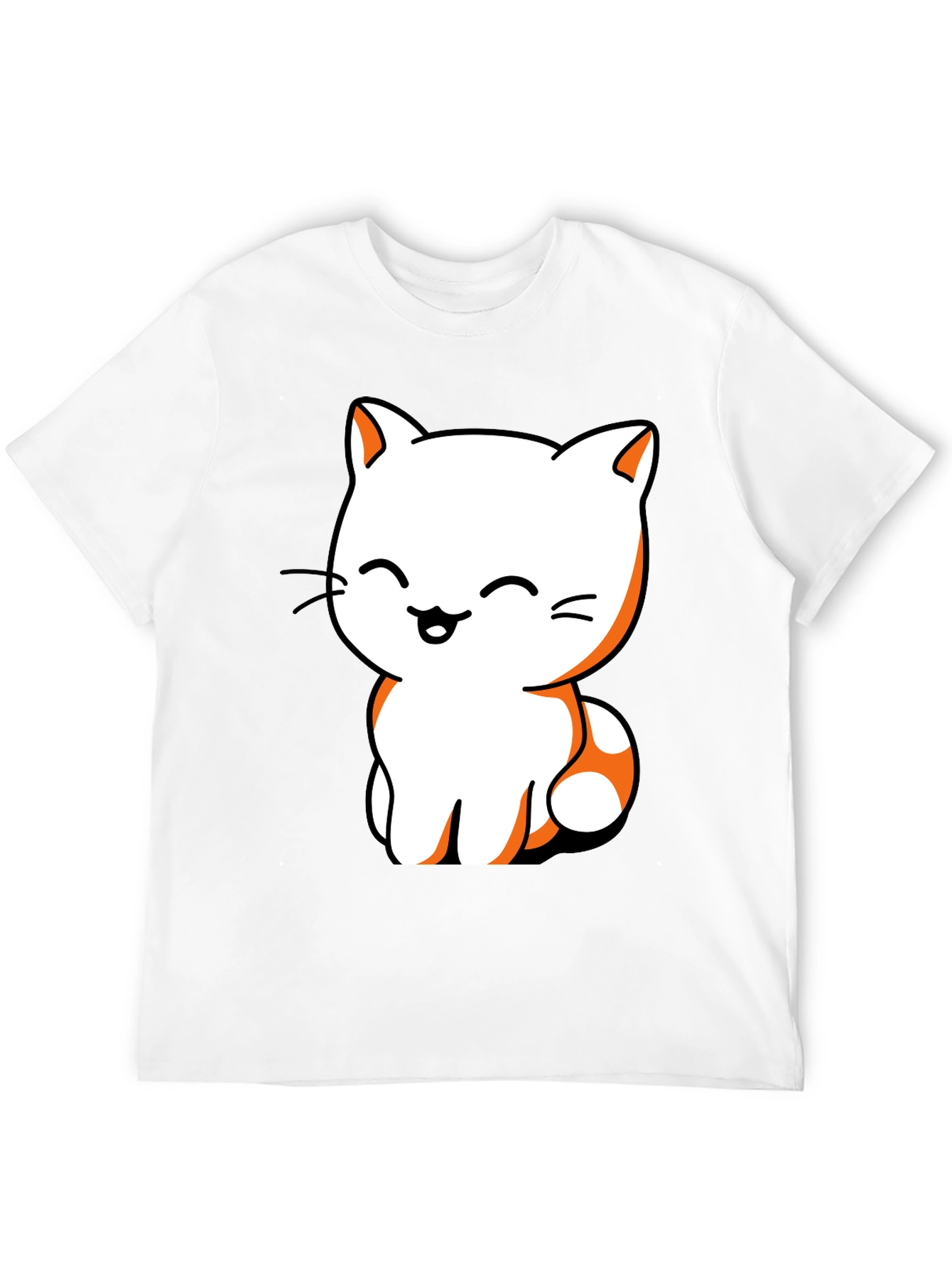 Cute Cat Graphic Tee - Black