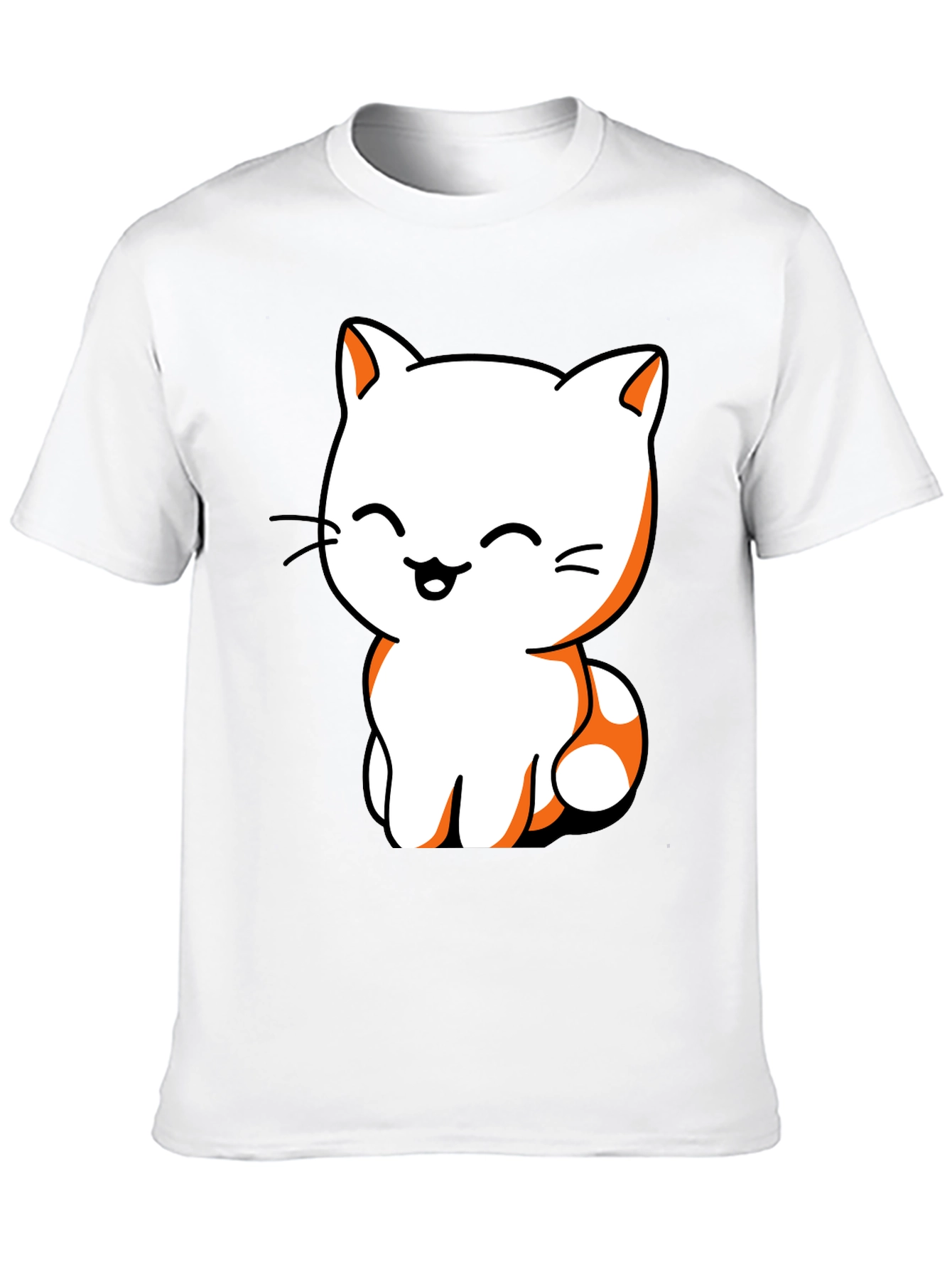 Cute Cat Graphic Tee - Black