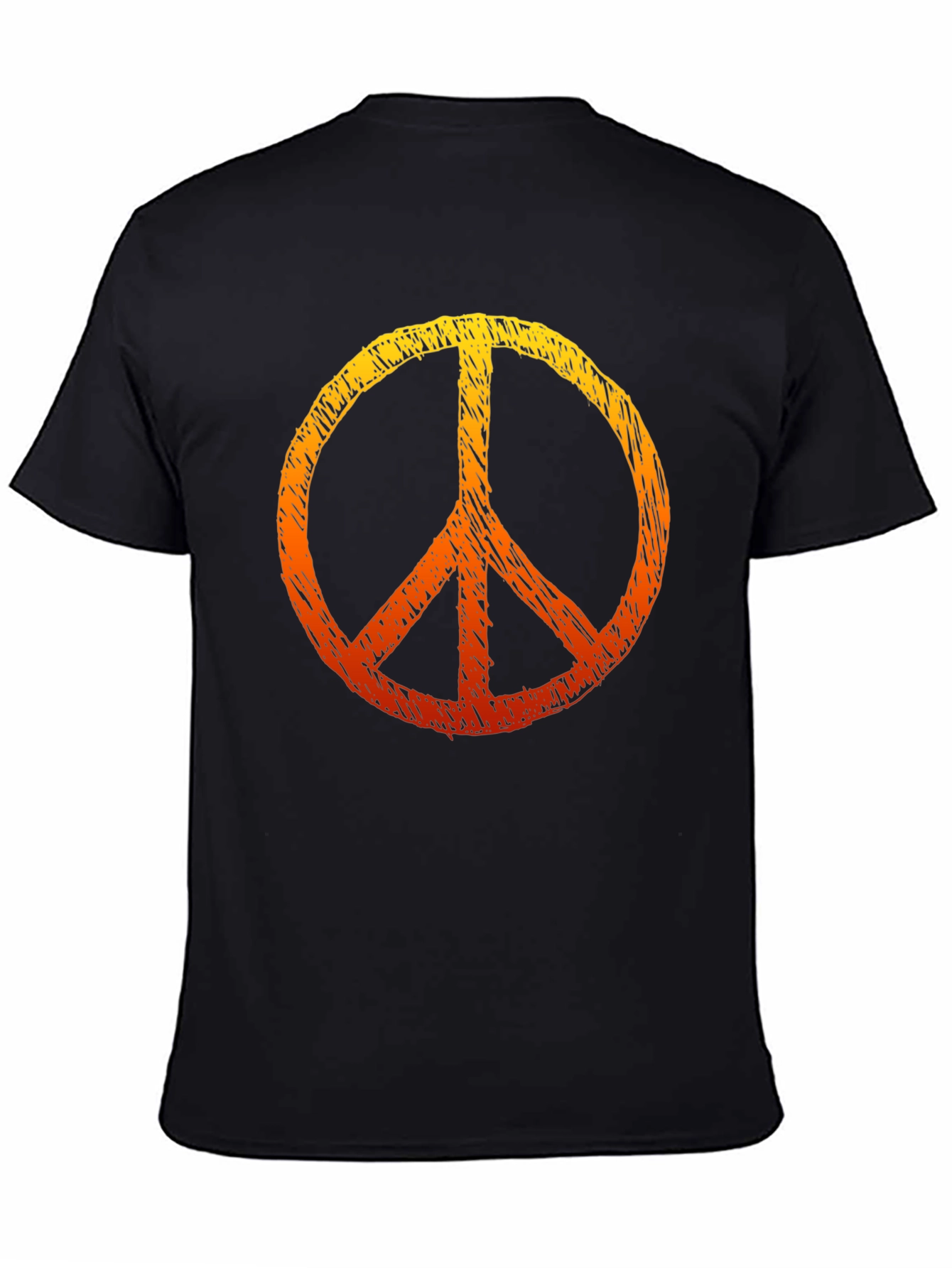 Peace Sign Graphic Tee - Black Cotton T-Shirt